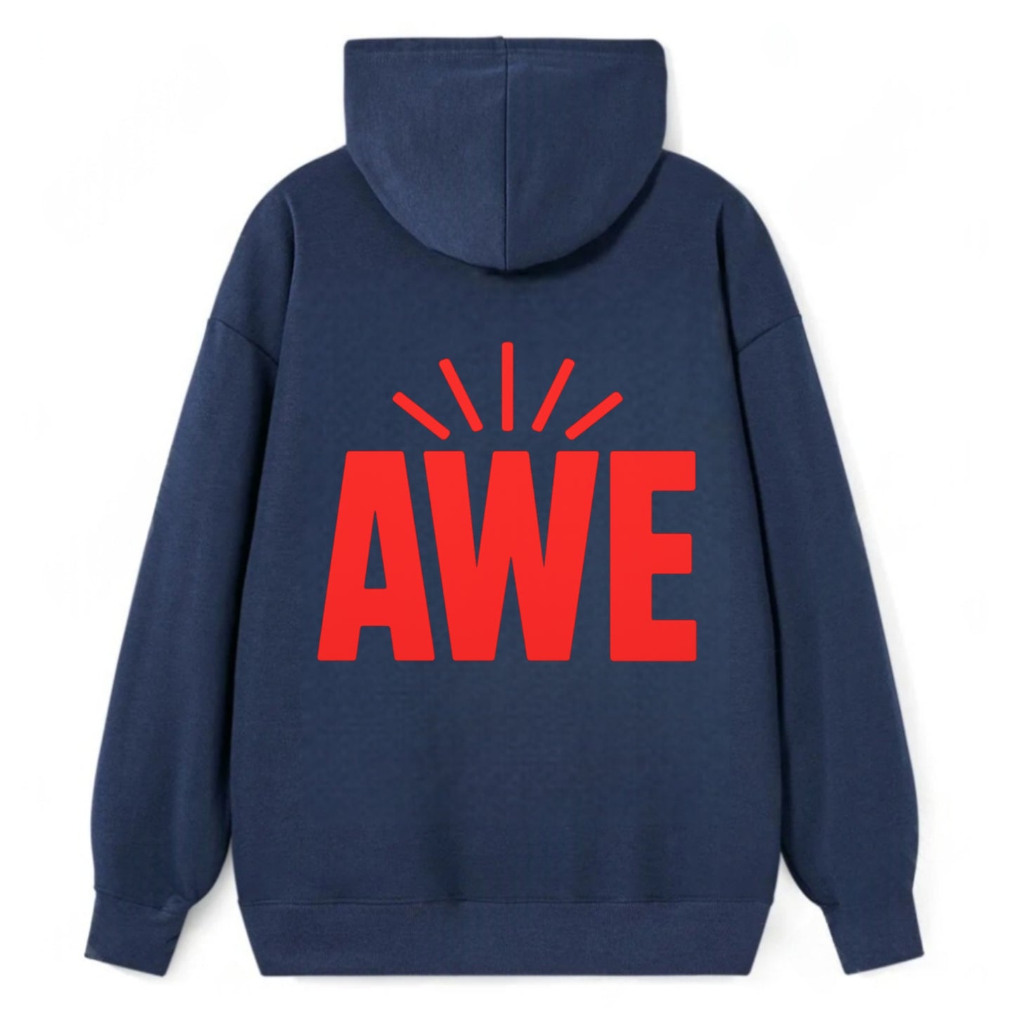 Bold typography design - "AWE" - overwhelming wonder - Classic Pullover Hoodie - Navy