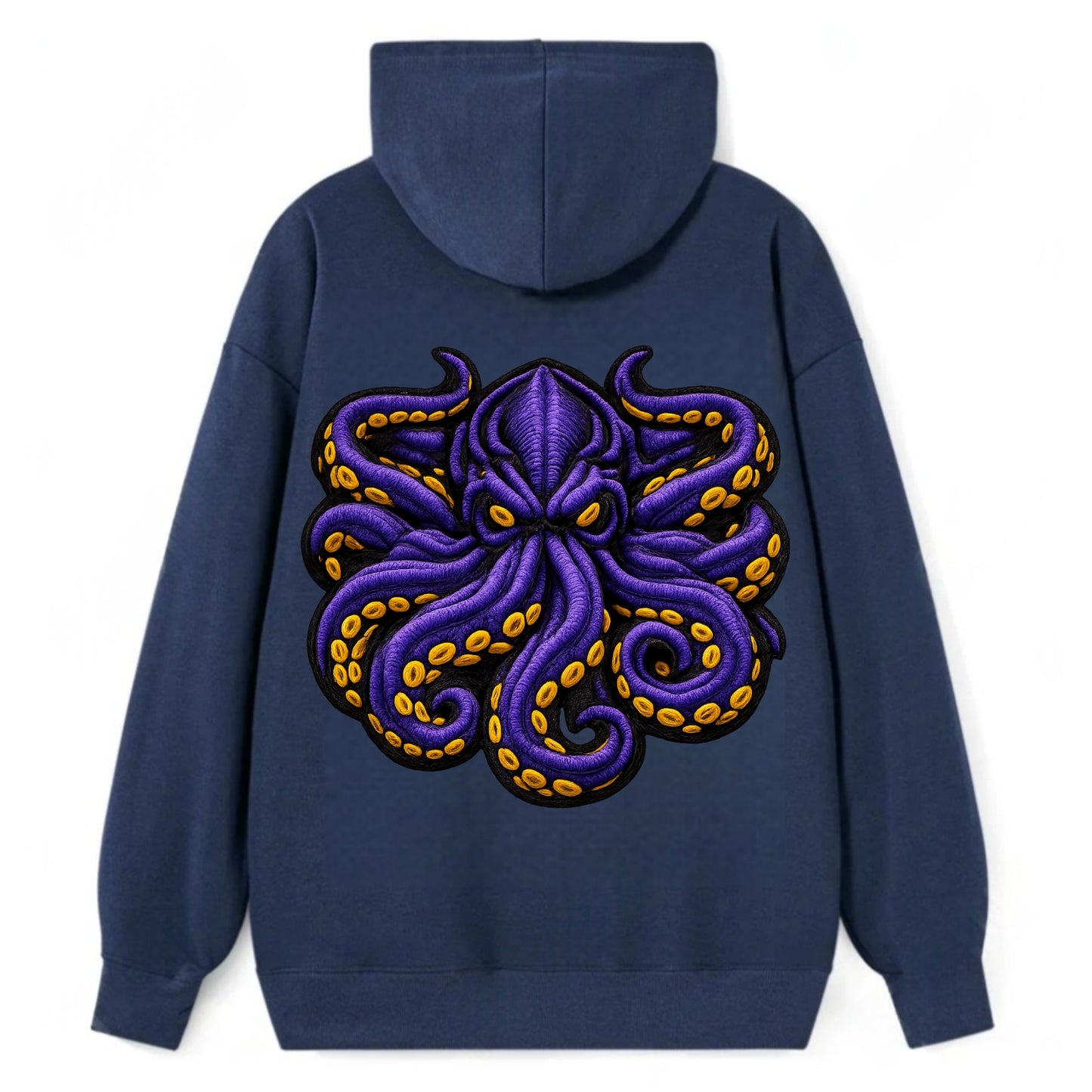 KRAKEN TENTACLES - sea monster in purple and black , deep sea - Classic Pullover Hoodie - Navy