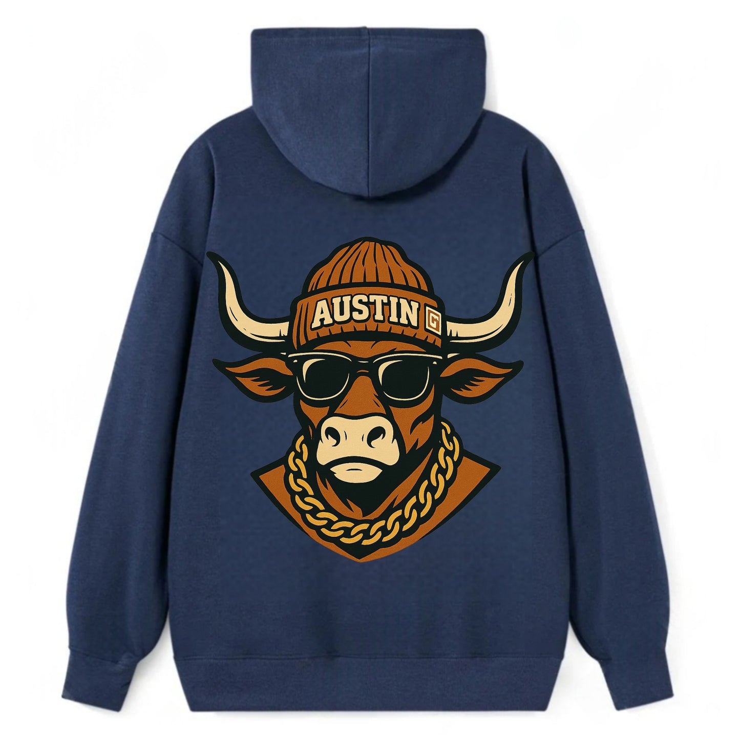Austin Longhorn - Classic Pullover Hoodie - Navy