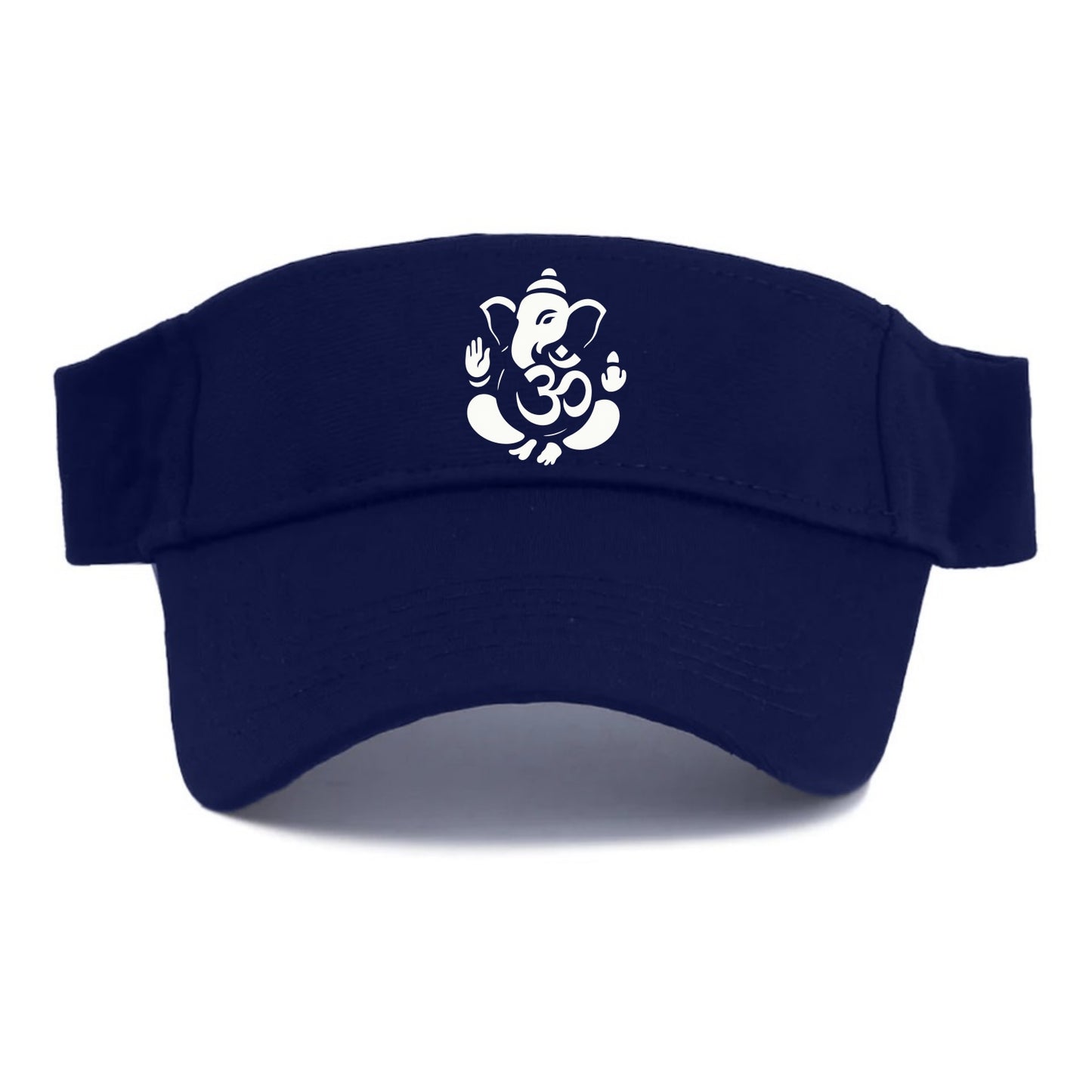 Ganesha elephant silhouette - negative space creates om symbol - Visor - Navy