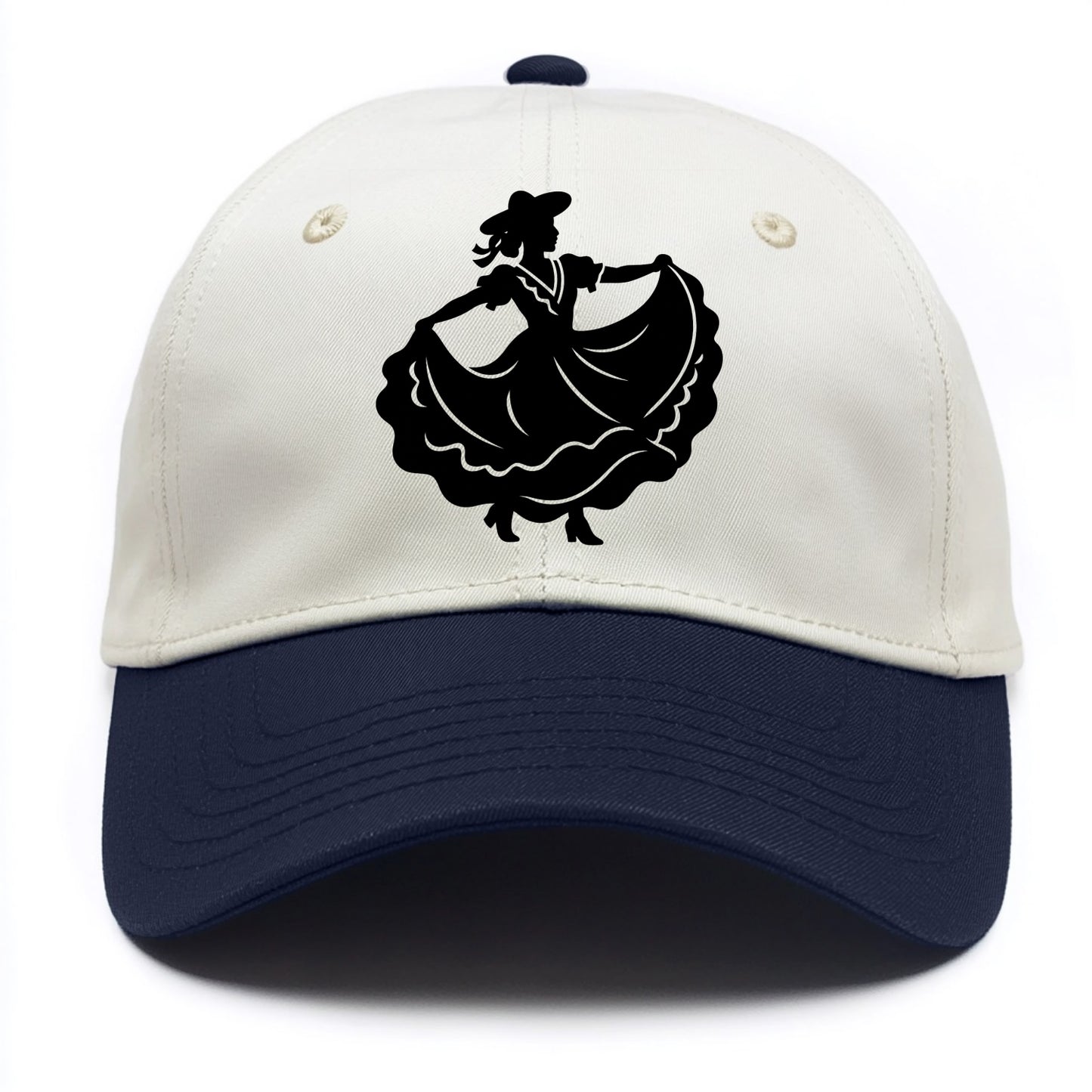 Mexican folk dancer twirling skirt - Two Tone Cap - Navy