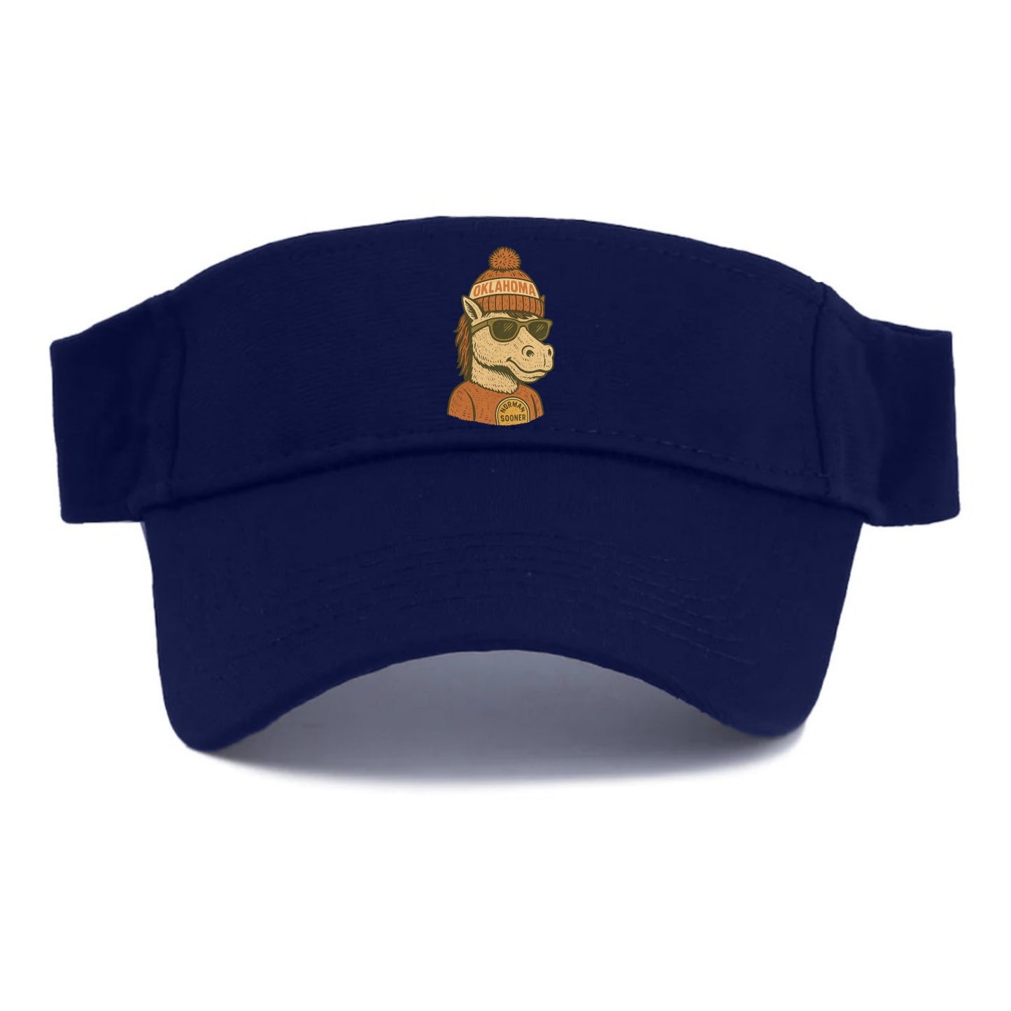 Norman Sooner Horse wearing Oklahoma bea - Visor - Navy