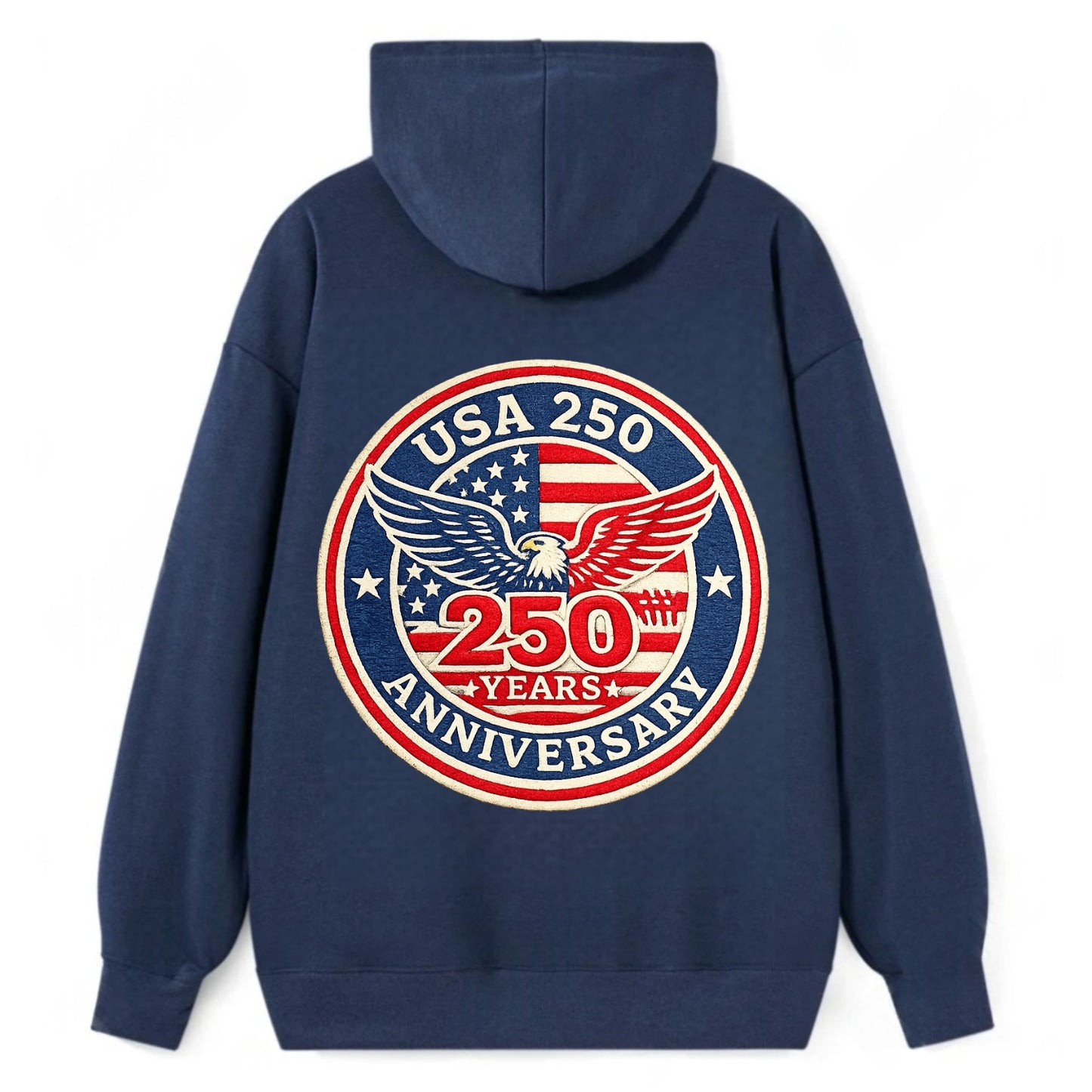 Usa 250th Anniversary Eagle - Classic Pullover Hoodie - Navy