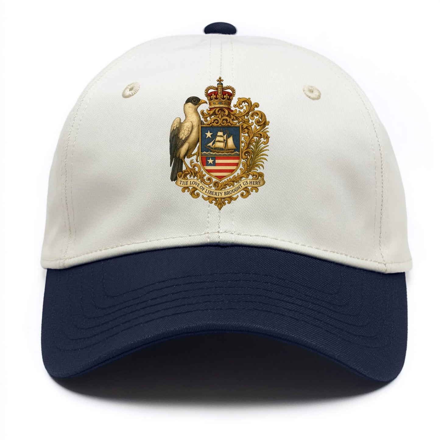 Liberia Pepper Bird Emblem - Two Tone Cap - Navy