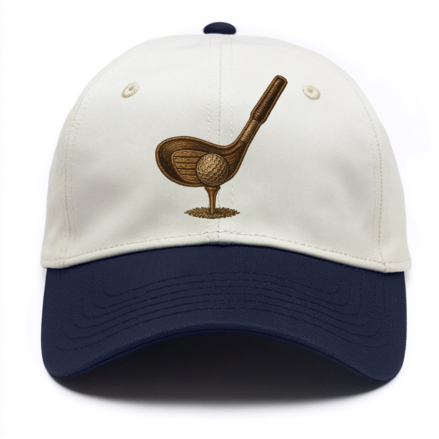 Golf Club and Ball - Two Tone Cap - Navy