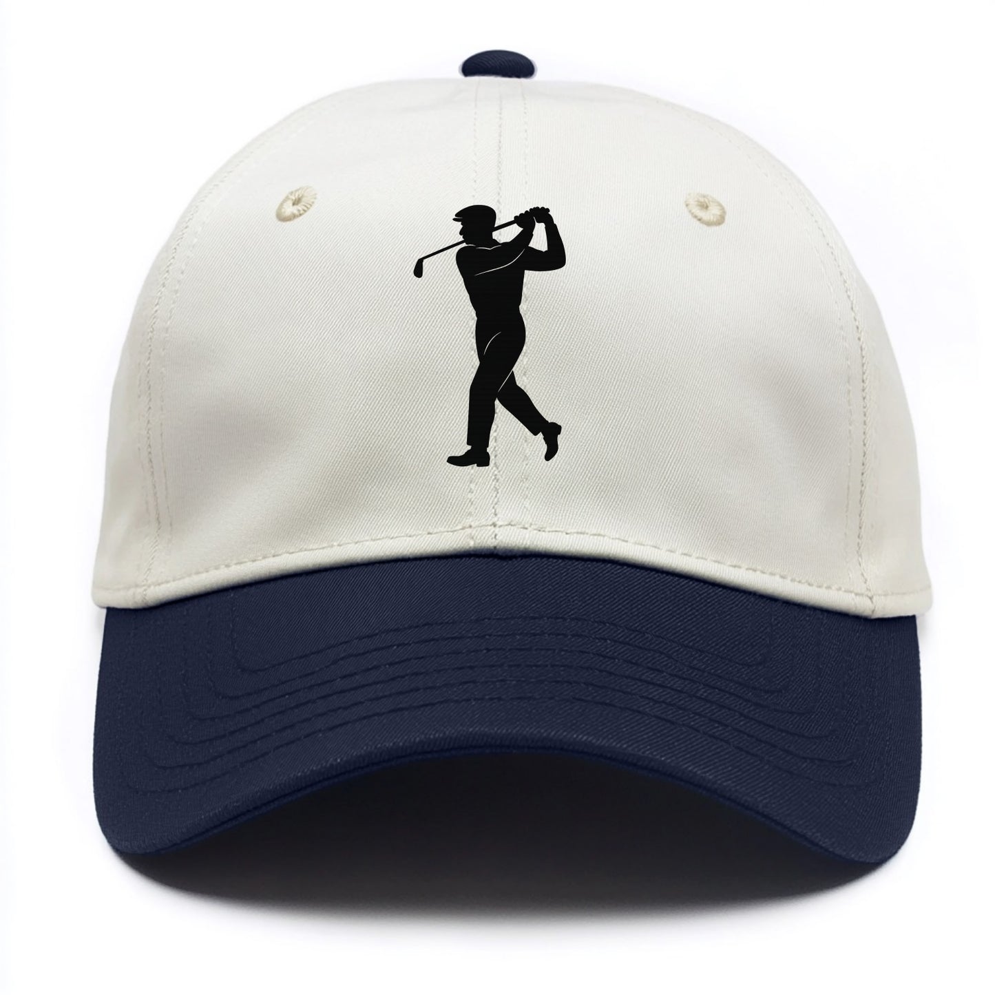Golfer perfect swing follow-through - Two Tone Cap - Navy