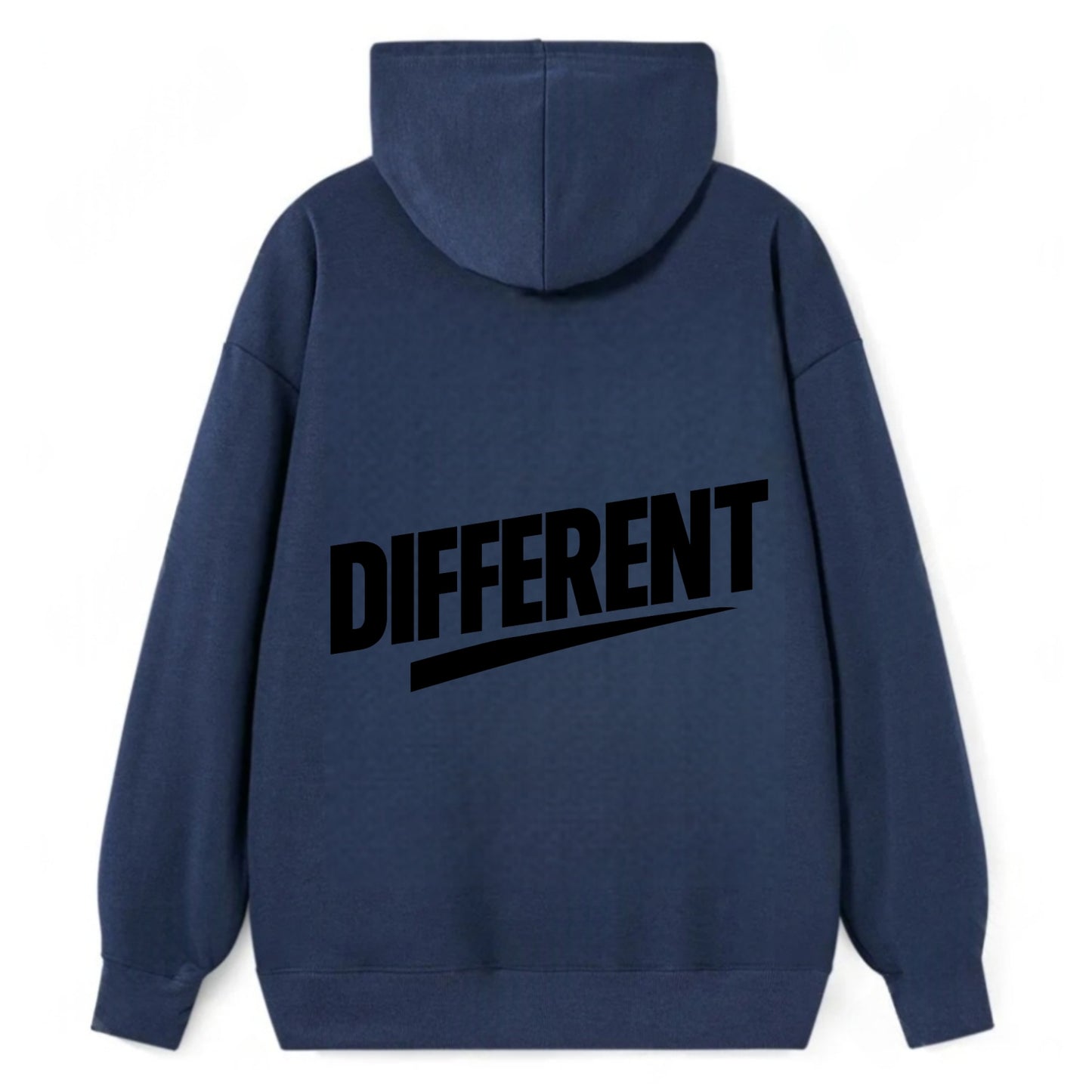Bold typography design - "DIFFERENT" - standing out, not following crowd - Classic Pullover Hoodie - Navy