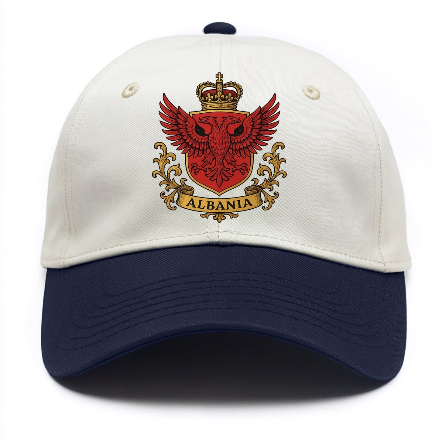 Albania Heritage Badge - Two Tone Cap - Navy