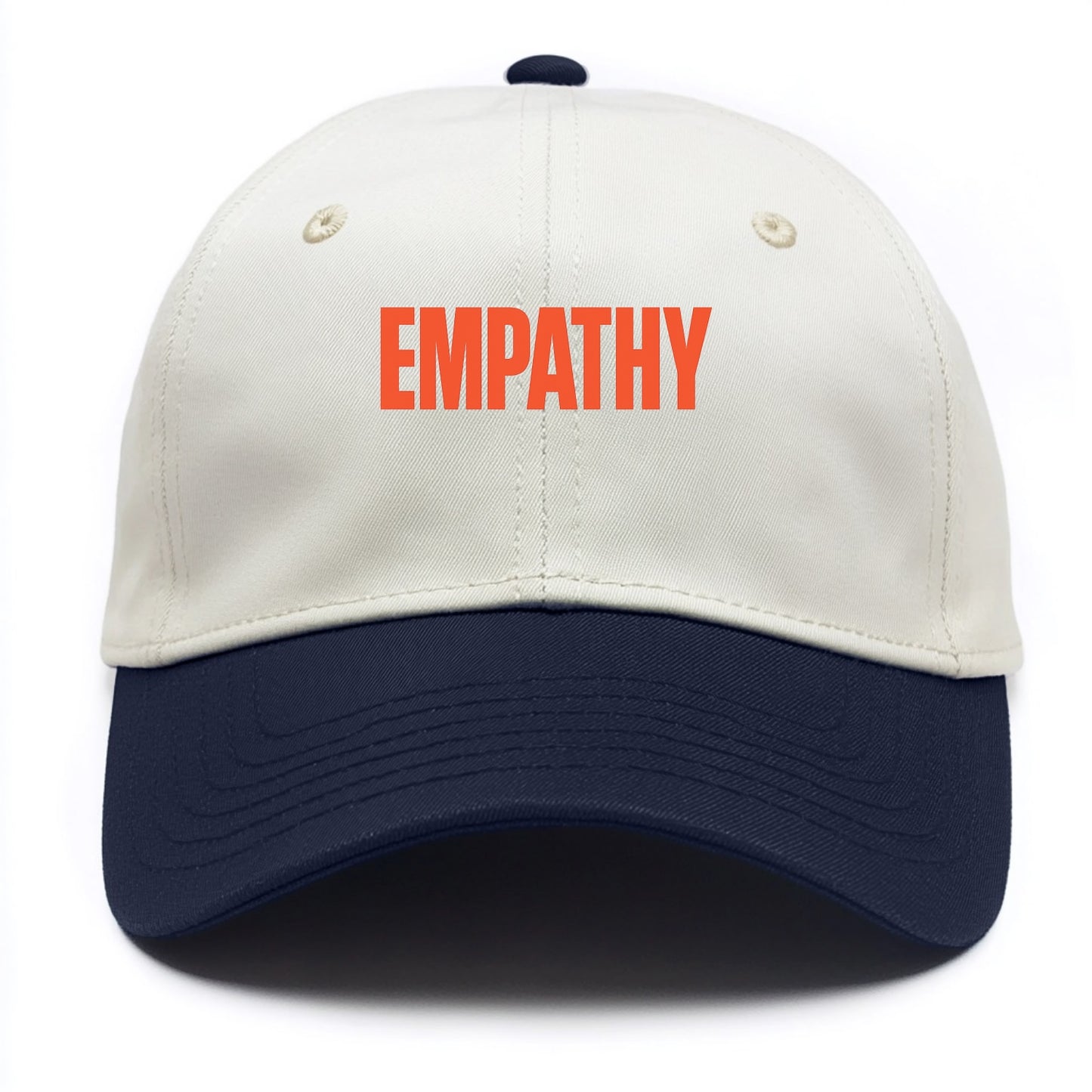 Bold typography design - "EMPATHY" - understanding others, emotional connection - Two Tone Cap - Navy