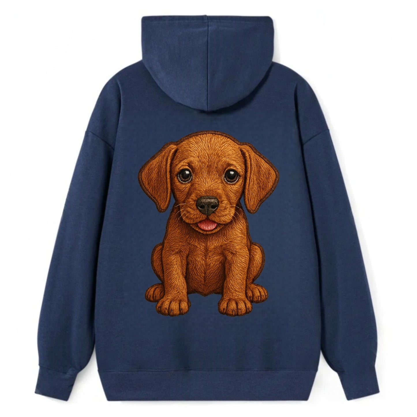 Baby Vizsla Puppy - golden rust coat, soulful eyes, athletic build, - Classic Pullover Hoodie - Navy
