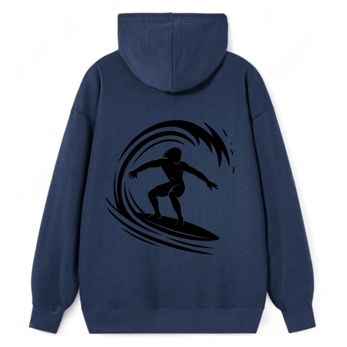 Hawaiian surfer riding big wave - Classic Pullover Hoodie - Navy