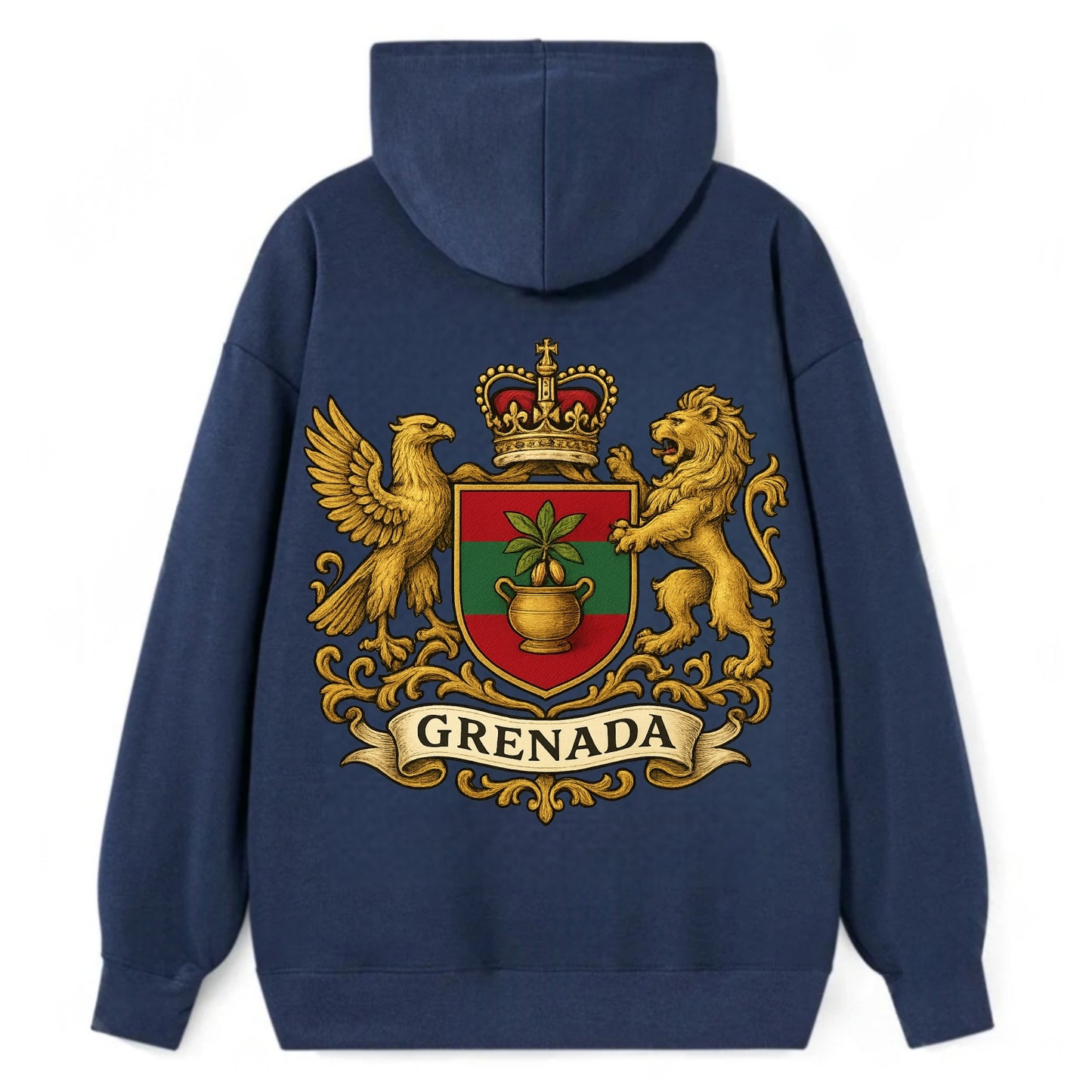 Grenada Heritage Badge - Classic Pullover Hoodie - Navy