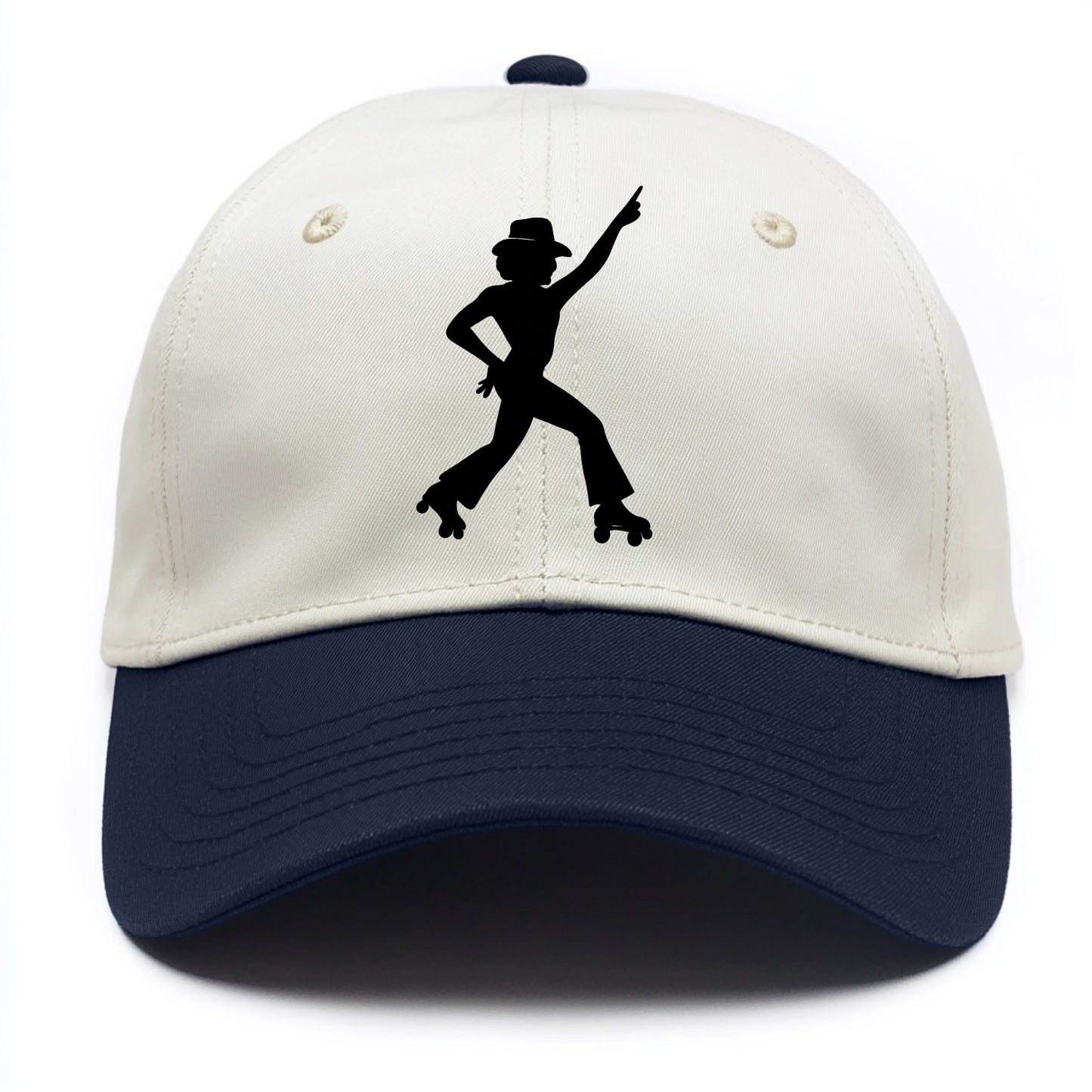 Retro roller skater in disco pose - Two Tone Cap - Navy