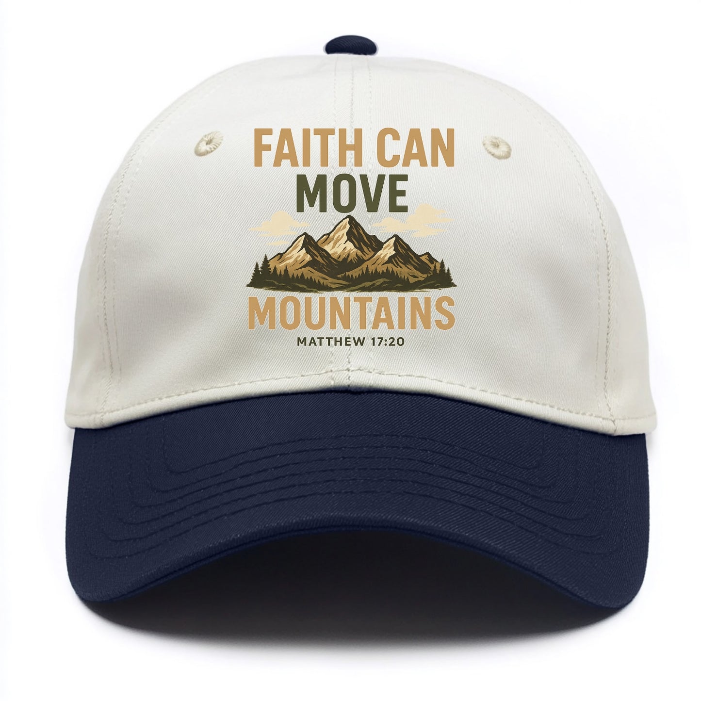 Matthew 17:20 Mountains - Two Tone Cap - Navy