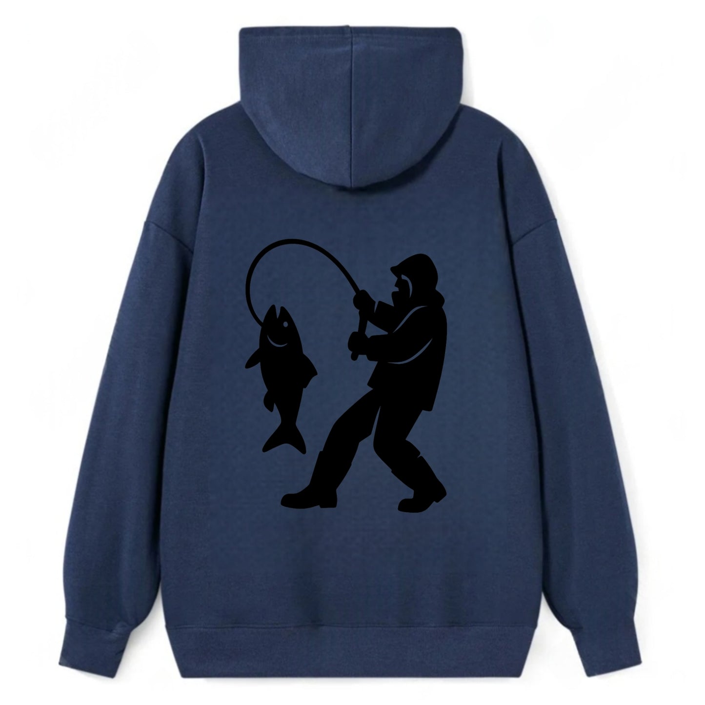 Alaskan fisherman hauling catch - Classic Pullover Hoodie - Navy