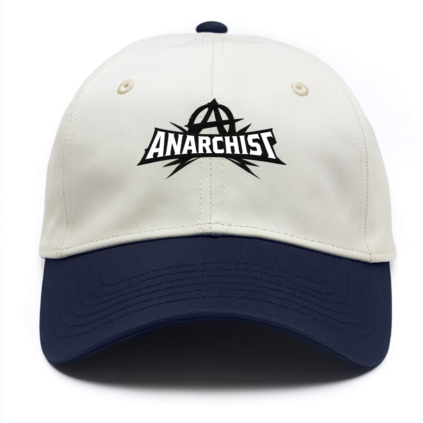 Bold typography design - "ANARCHIST" - no masters, self-governed - Two Tone Cap - Navy