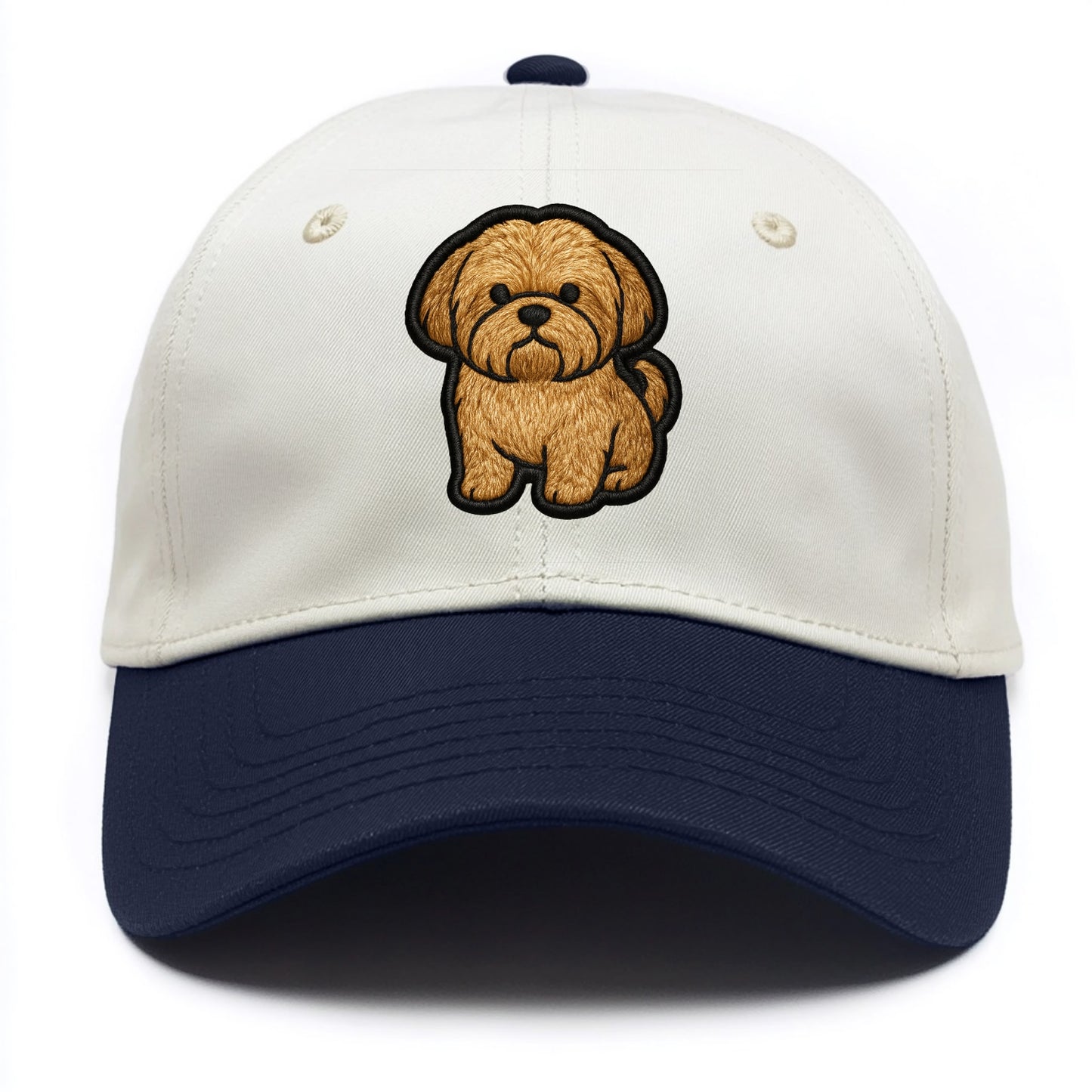 Shih Tzu - Minimalist fluffy design with - Two Tone Cap - Navy