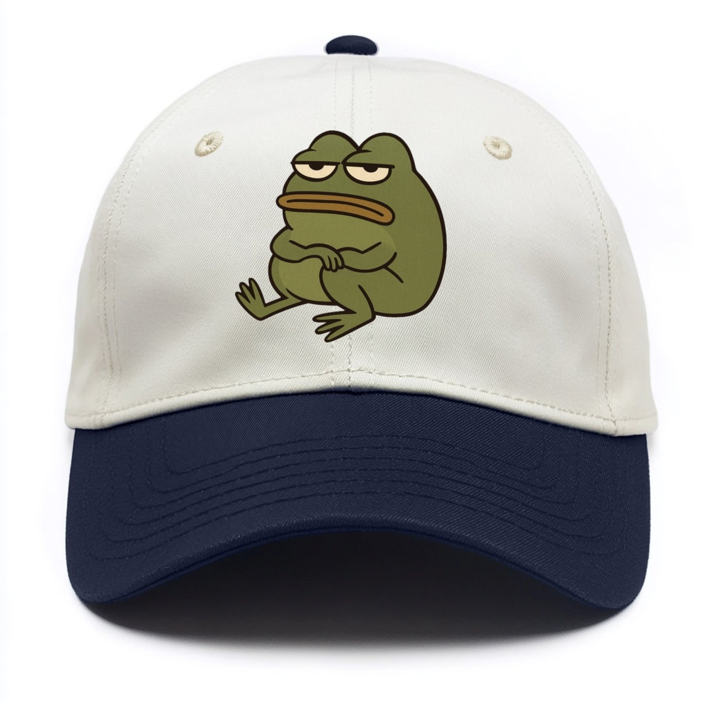 The Frog Judges Silently - Two Tone Cap - Navy