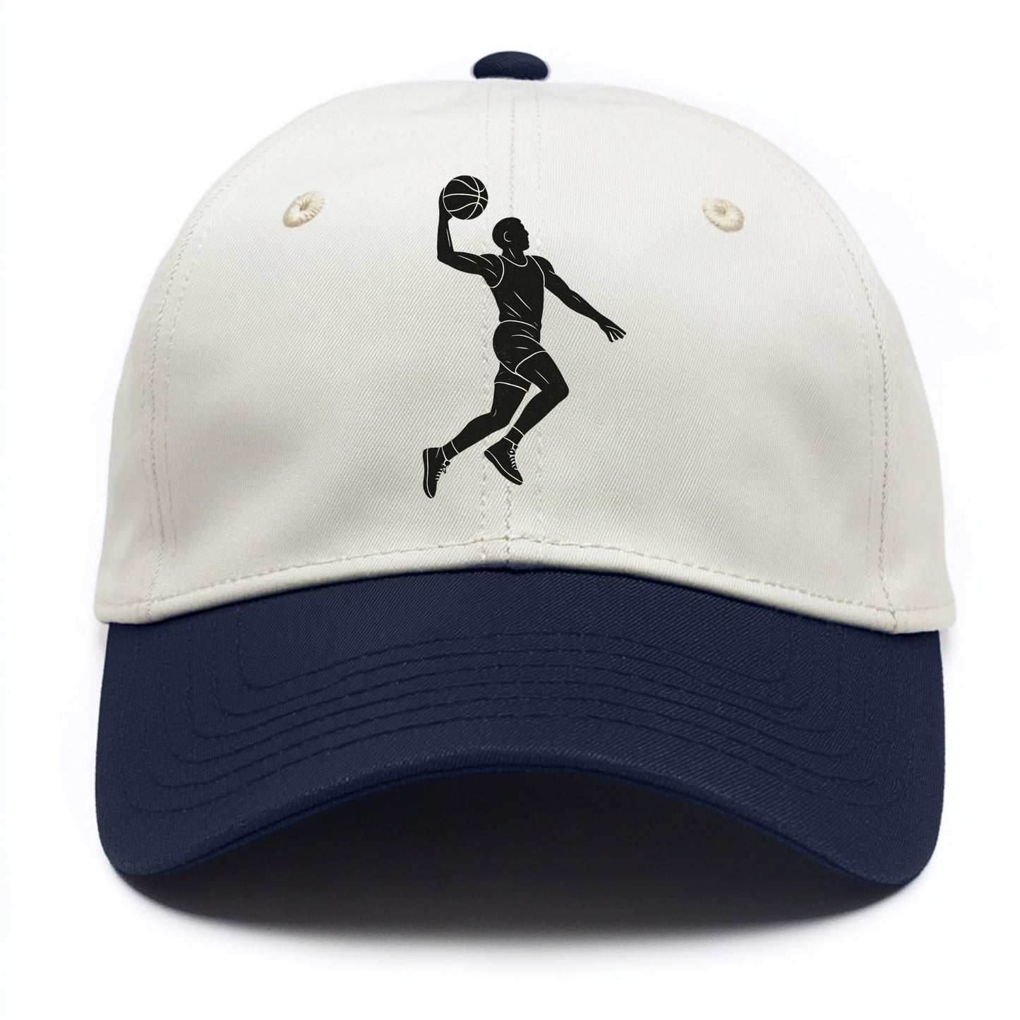 Basketball player dunking silhouette - Two Tone Cap - Navy