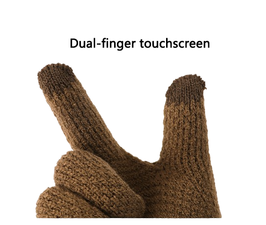 Winter Knit Gloves - Autumn and Winter Season, Thickened and Fleece-Lined, Touchscreen, Ideal for Cycling, Cold Protection, and Warmth