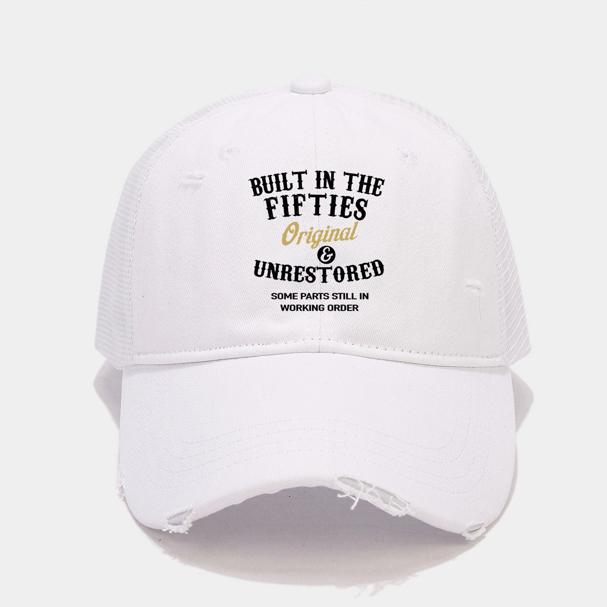 Built In The Fifties Original Unrestored Some Parts Summer Breathable Sun Protection Hat, New Casual Hollow Mesh Design