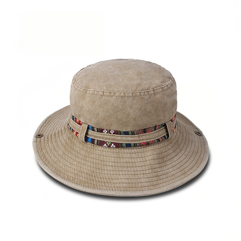 Sun Hat Boonie Hat Washed Cotton Bucket Hat Packable Outdoor Fishing Hunting Hat Strap Adjustable Chin Strap For Men And Women