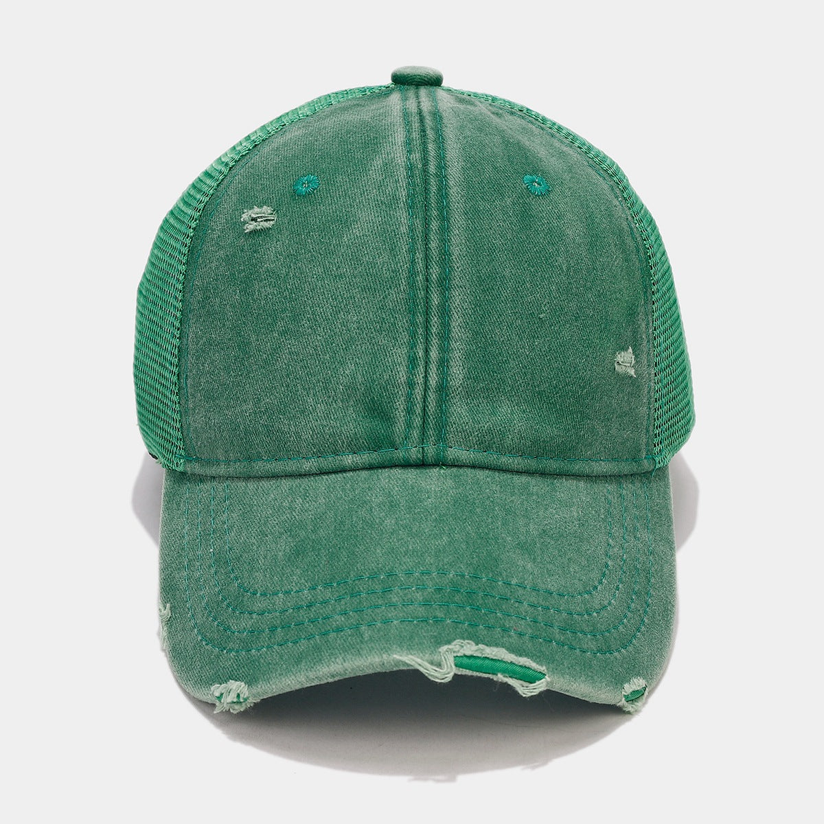 Gorra de béisbol lavada envejecida unisex: gorra de protección solar transpirable de verano, nuevo diseño informal de malla hueca