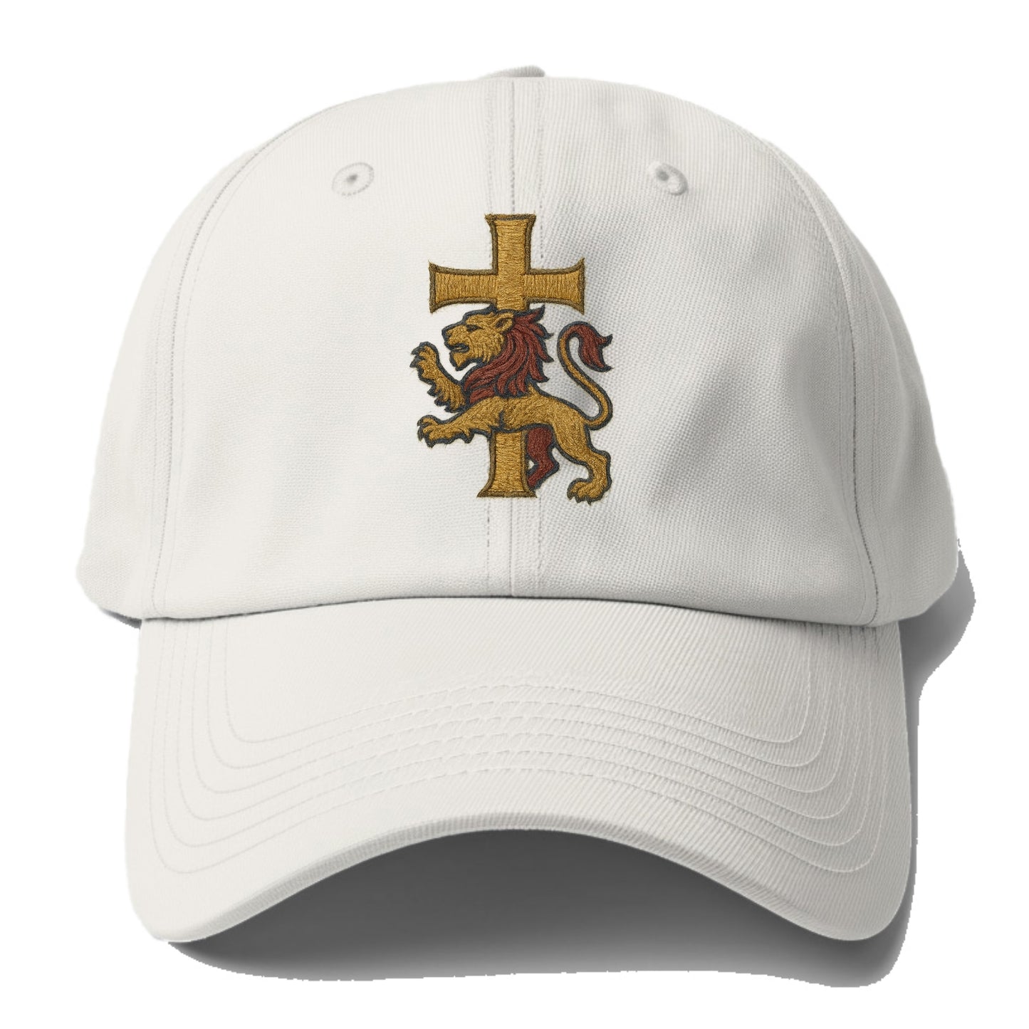 Lion and Cross - Baseball Cap For Big Heads - Off White