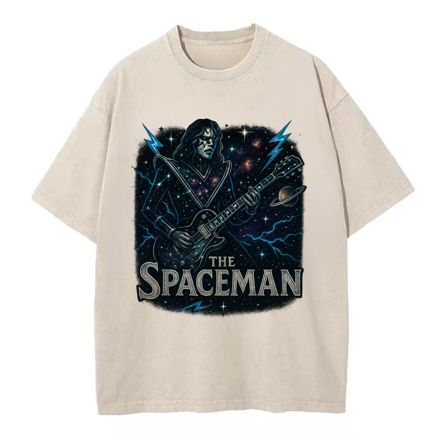 Spaceman Constellation - Vintage T-shirt - Off White