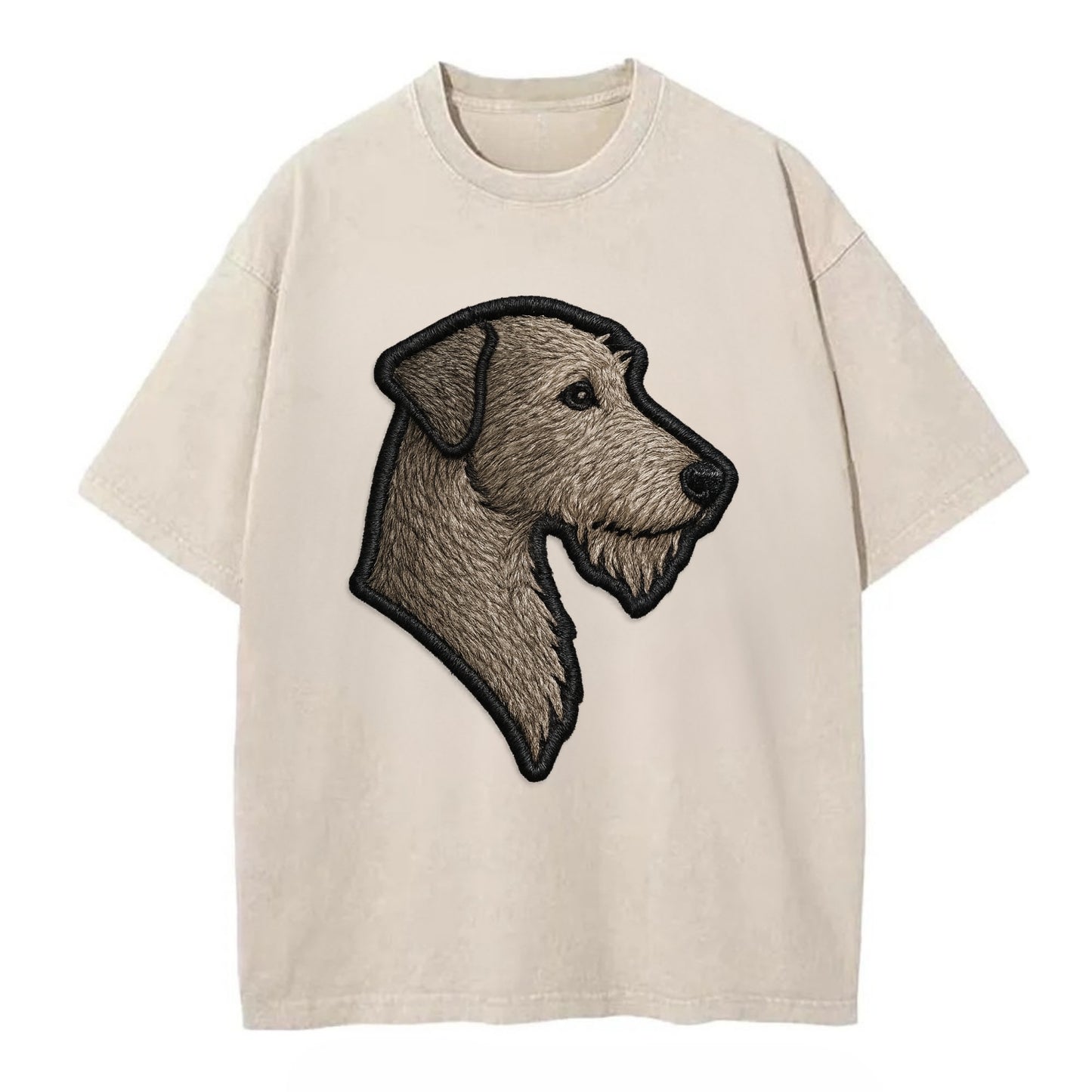 Irish Wolfhound - Modern gentle giant lo - Vintage T-shirt - Off White