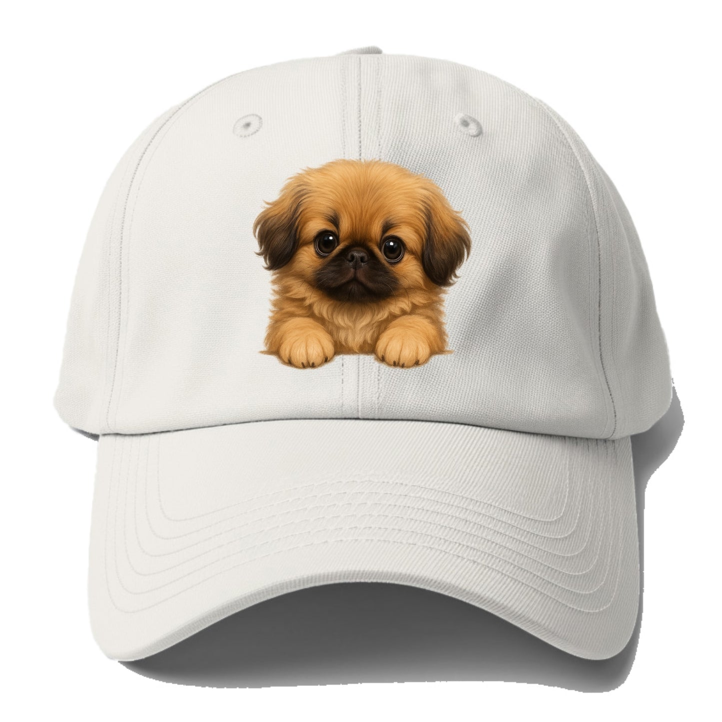 Pekingese - Baseball Cap For Big Heads - Off White