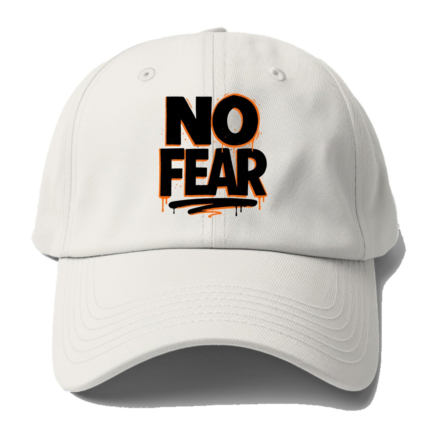 Bold typography design - "NO FEAR" - courage, bravery - Baseball Cap For Big Heads - Off White