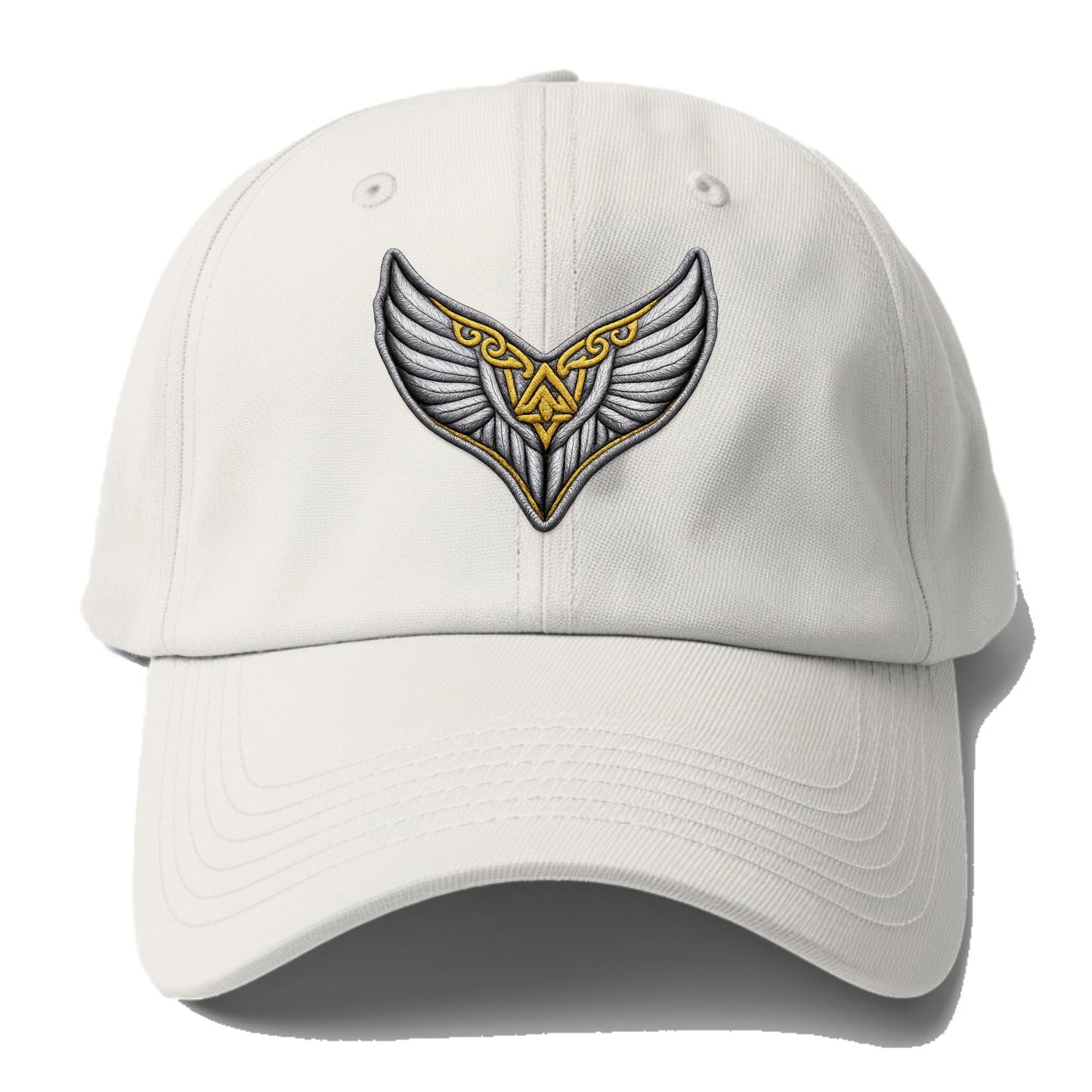 VALKYRIE WINGS - warrior maiden wings in silver and gold , Norse myth - Baseball Cap - Off White