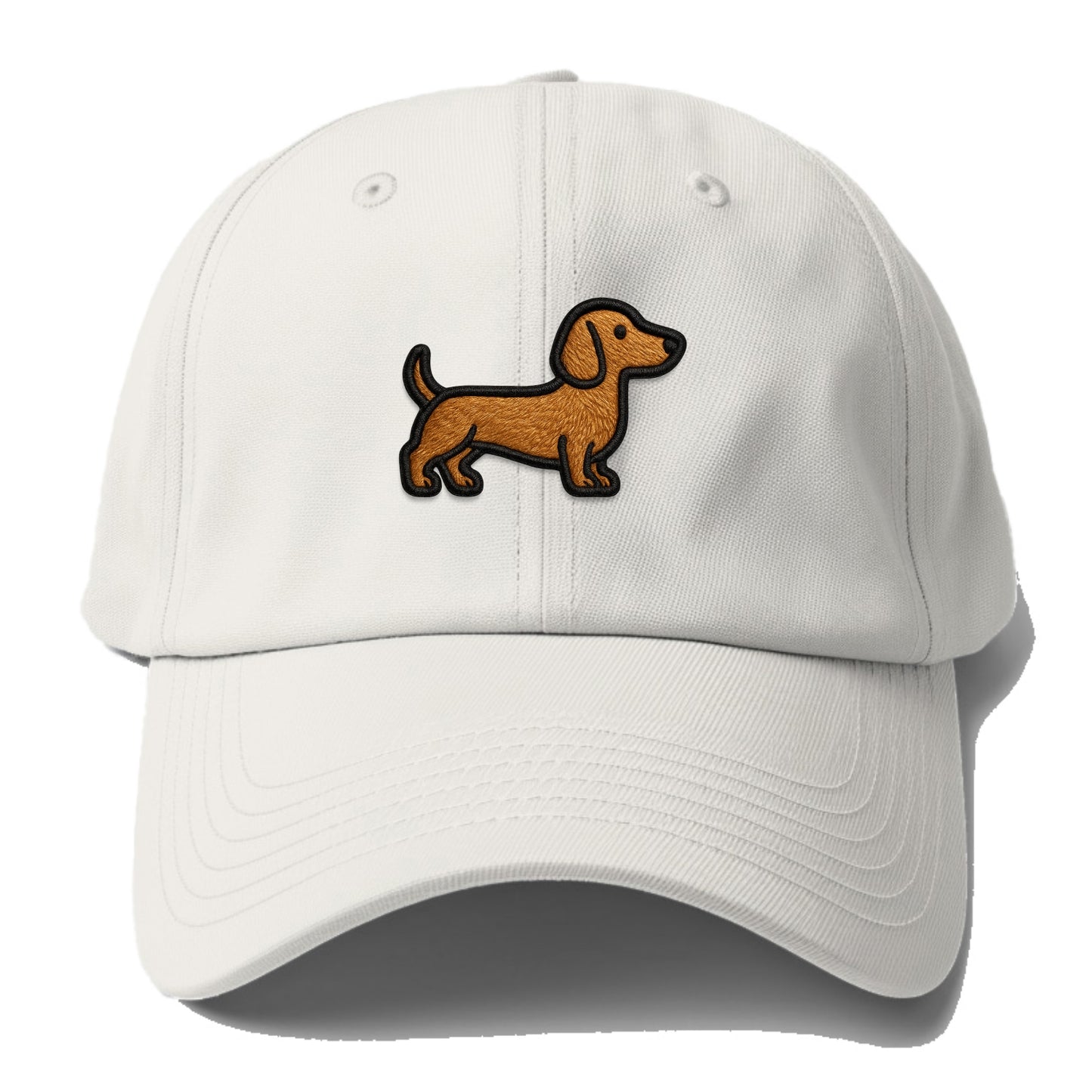 Dachshund - Modern elongated silhouette - Baseball Cap For Big Heads - Off White