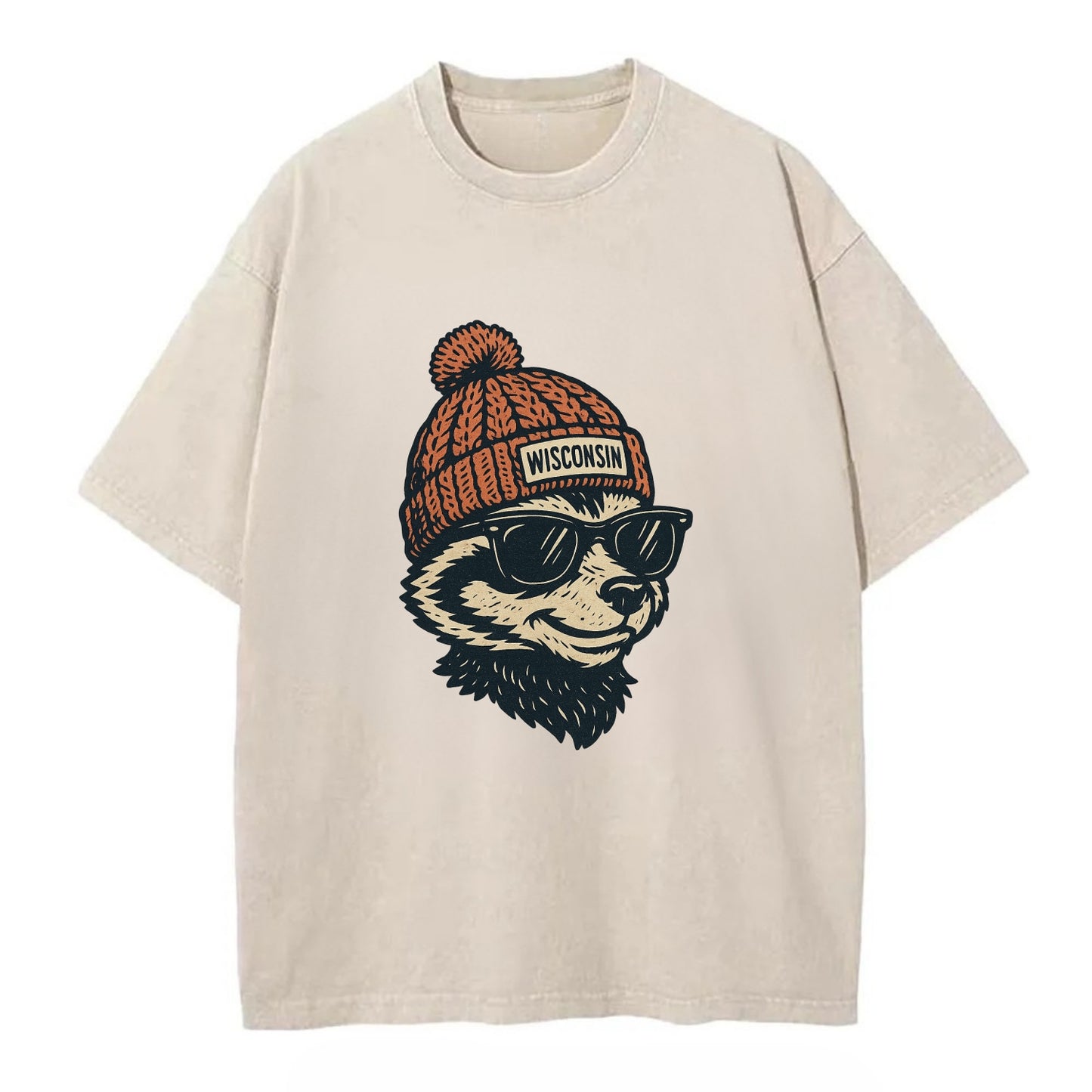 Madison Badge - Vintage T-shirt - Off White