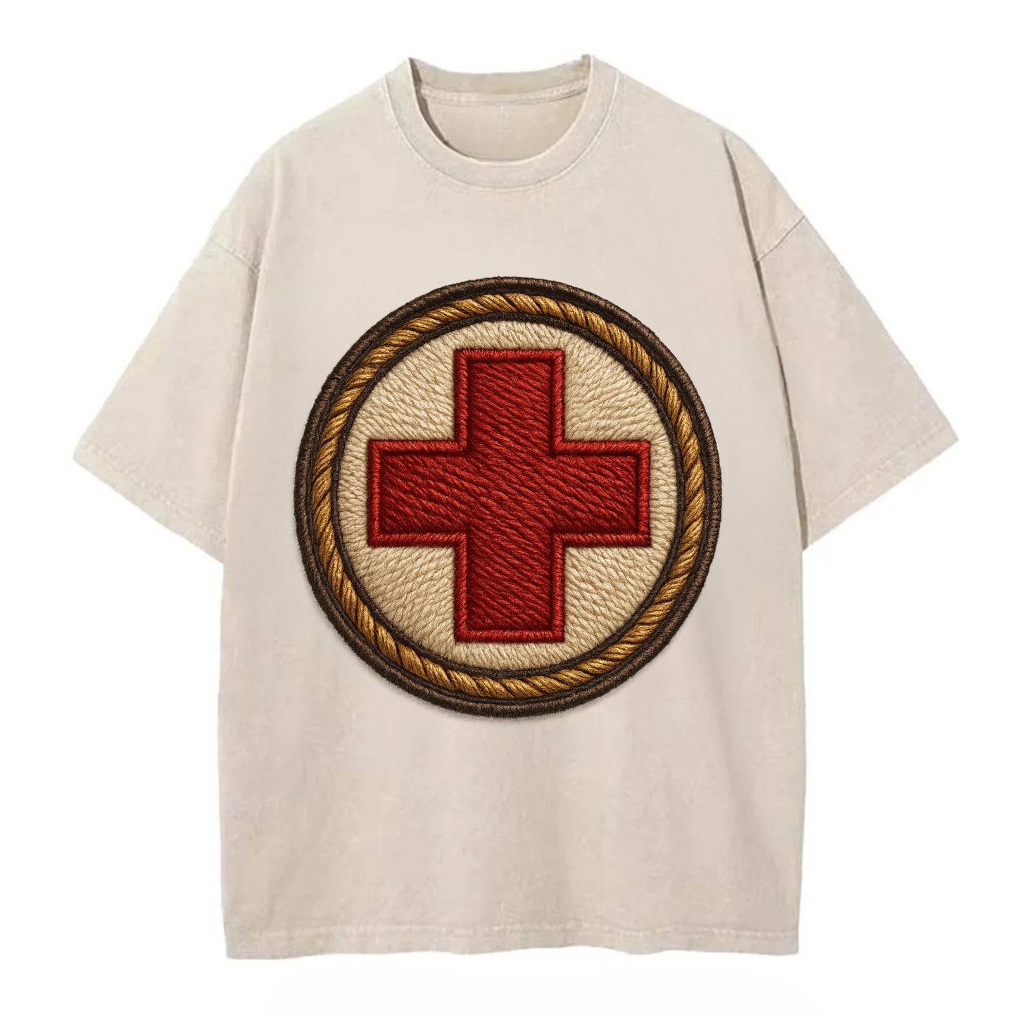 Medical Cross - Vintage T-shirt - Off White