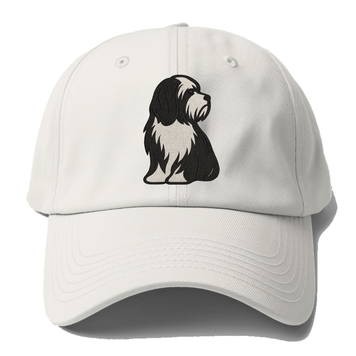 Tibetan Terrier - Black and white long c - Baseball Cap For Big Heads - Off White