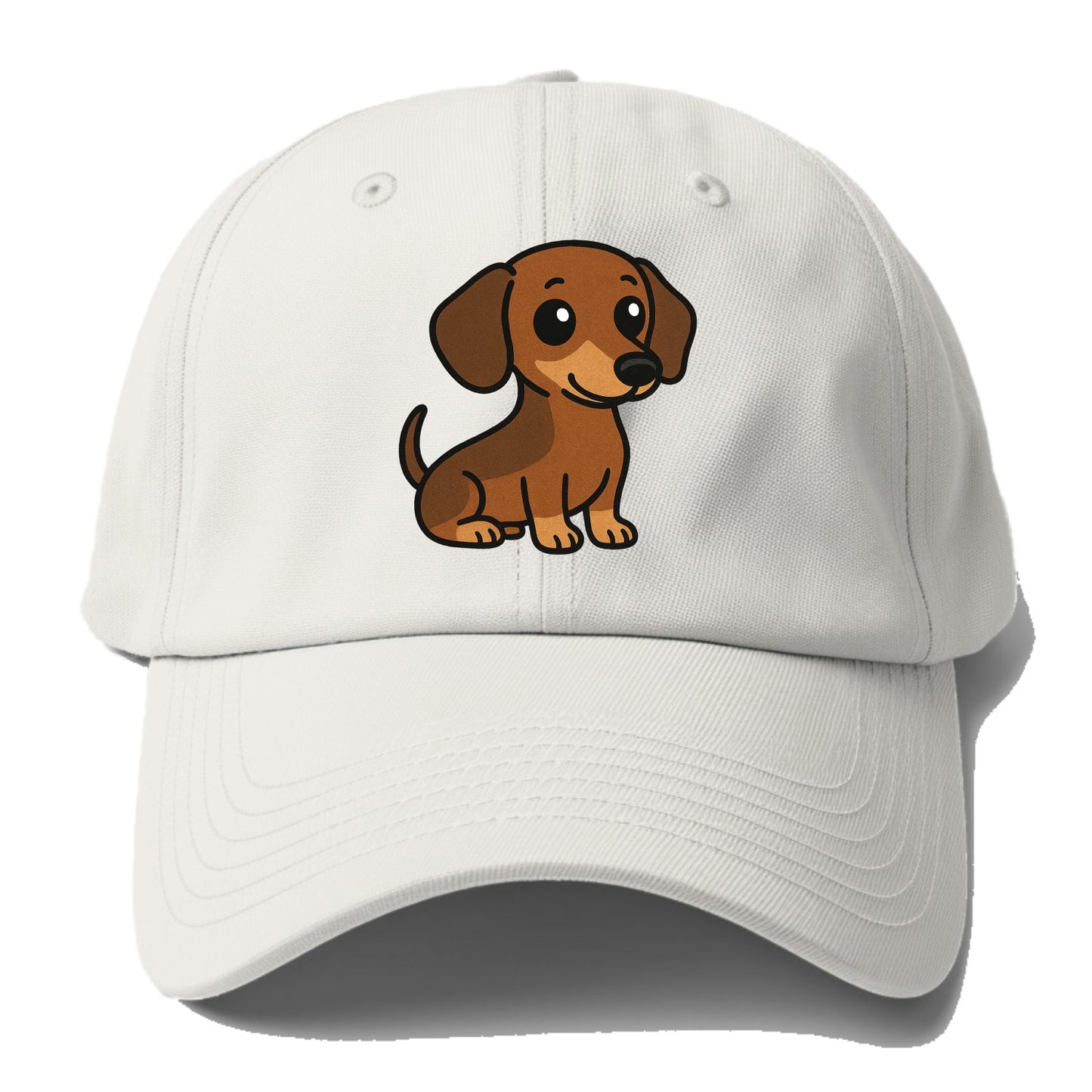 Dachshund - Long body profile view - Baseball Cap For Big Heads - Off White