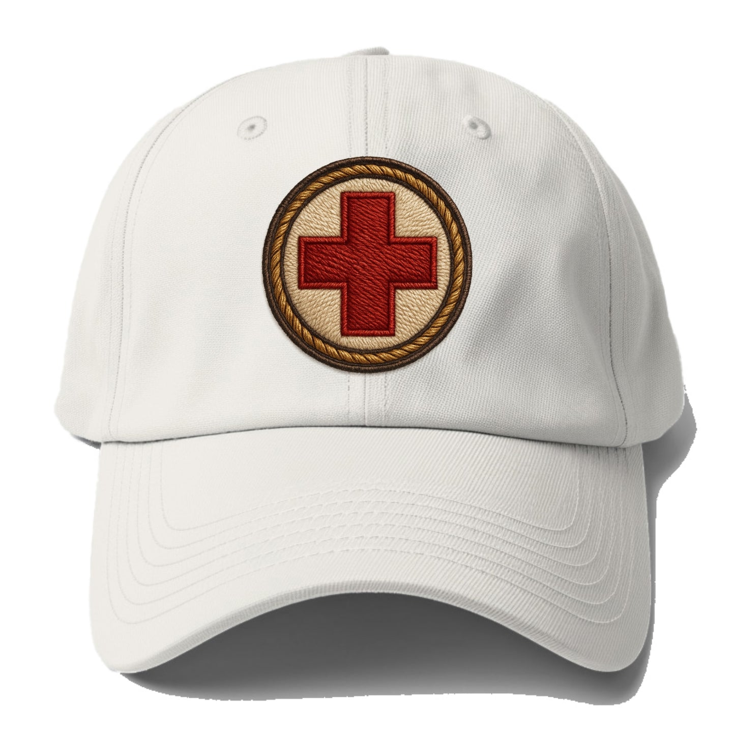 Medical Cross - Baseball Cap For Big Heads - Off White