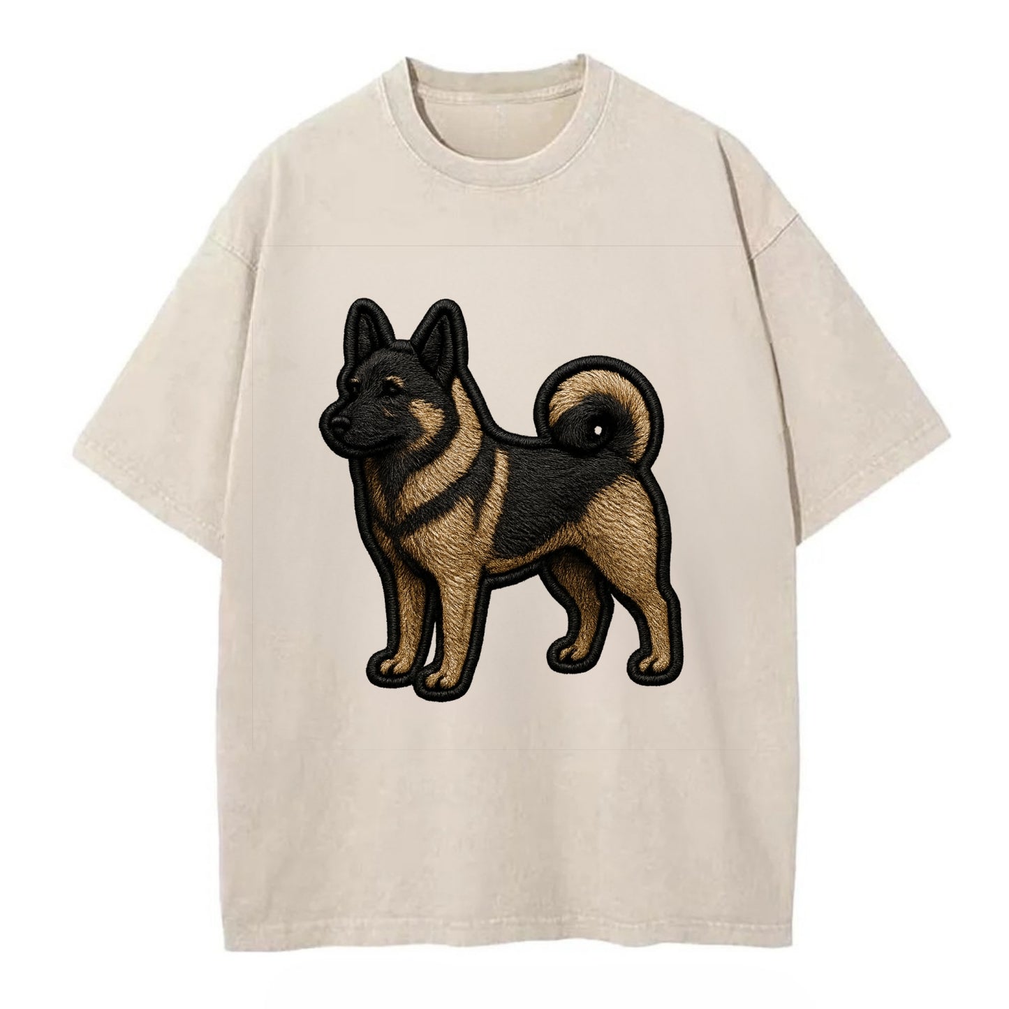 Norwegian Elkhound - Trendy Nordic desig - Vintage T-shirt - Off White