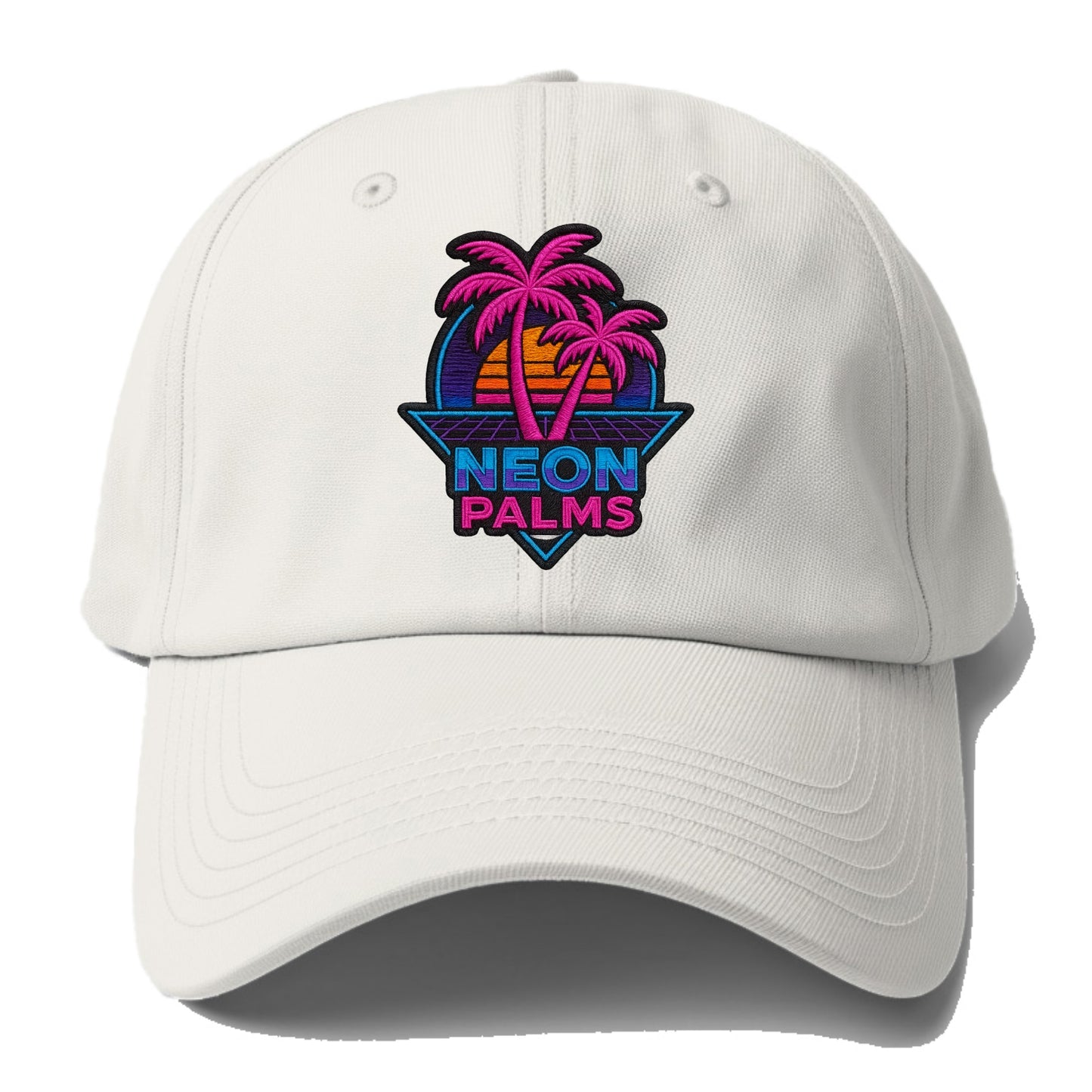 Neon Palms - Baseball Cap For Big Heads - Off White