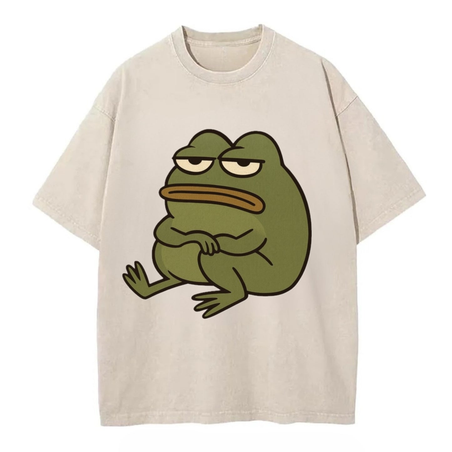The Frog Judges Silently - Vintage T-shirt - Off White