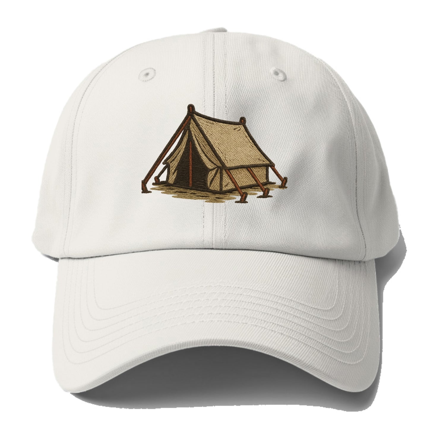 Camping Tent - Baseball Cap For Big Heads - Off White