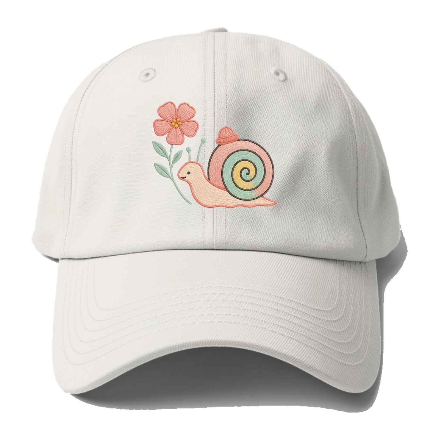 Coral Snail - Baseball Cap - Off White