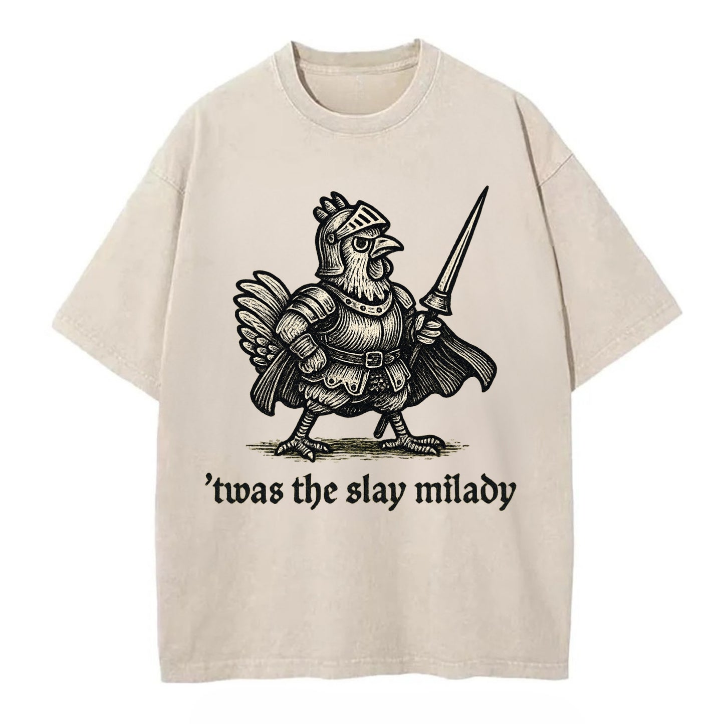 Chicken Knight - Vintage T-shirt - Off White