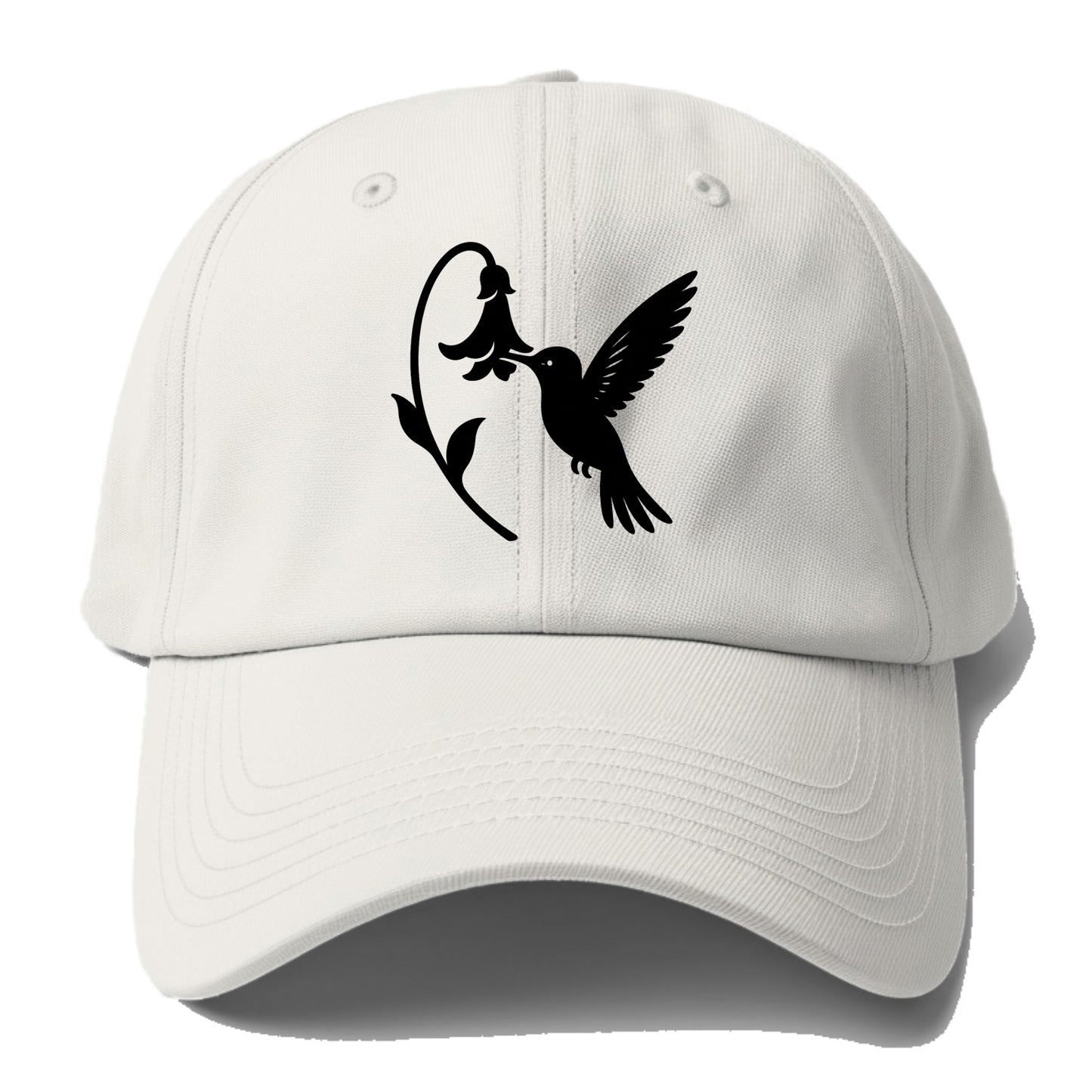 Hummingbird hovering at flower - Baseball Cap For Big Heads - Off White