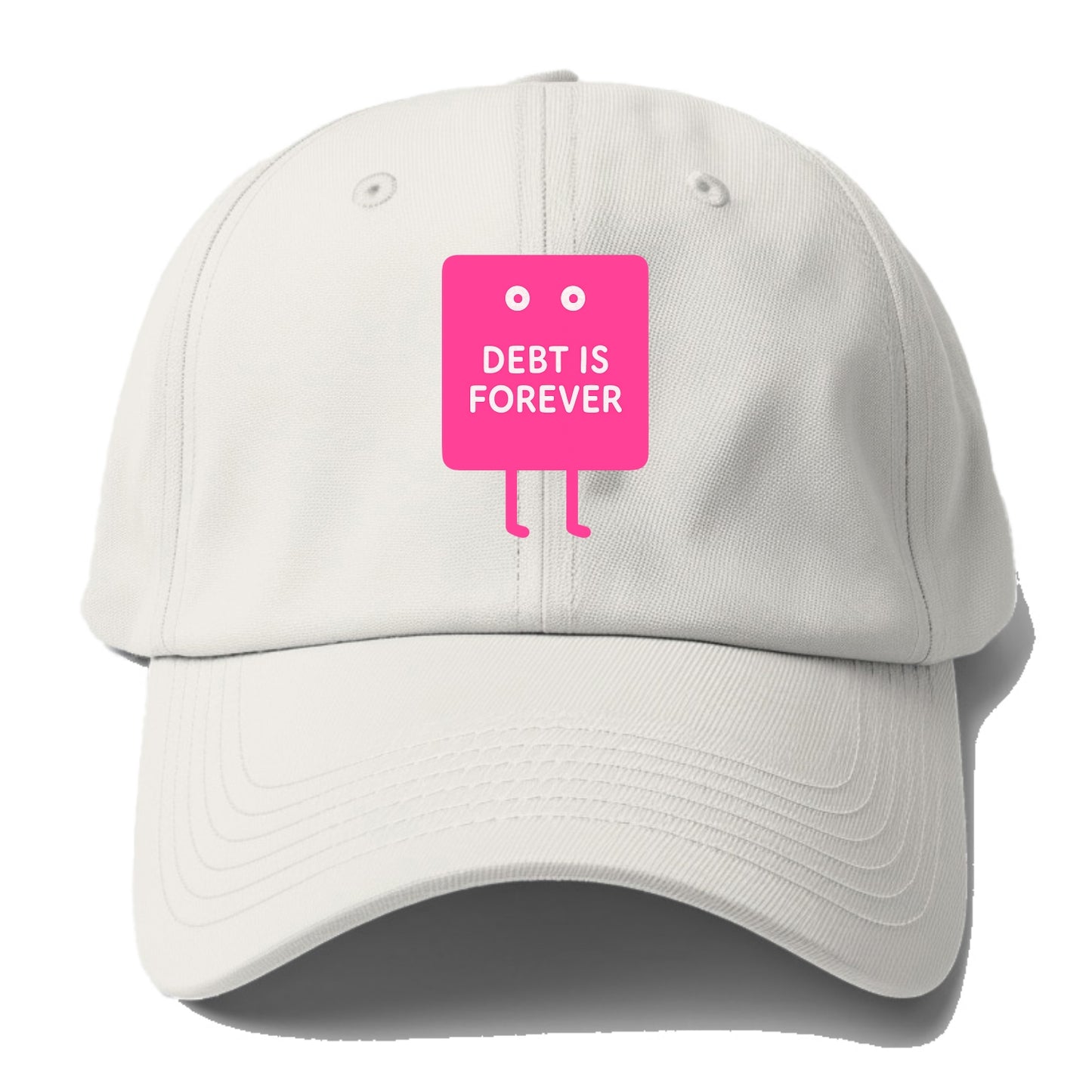 DEBT IS - Baseball Cap For Big Heads - Off White
