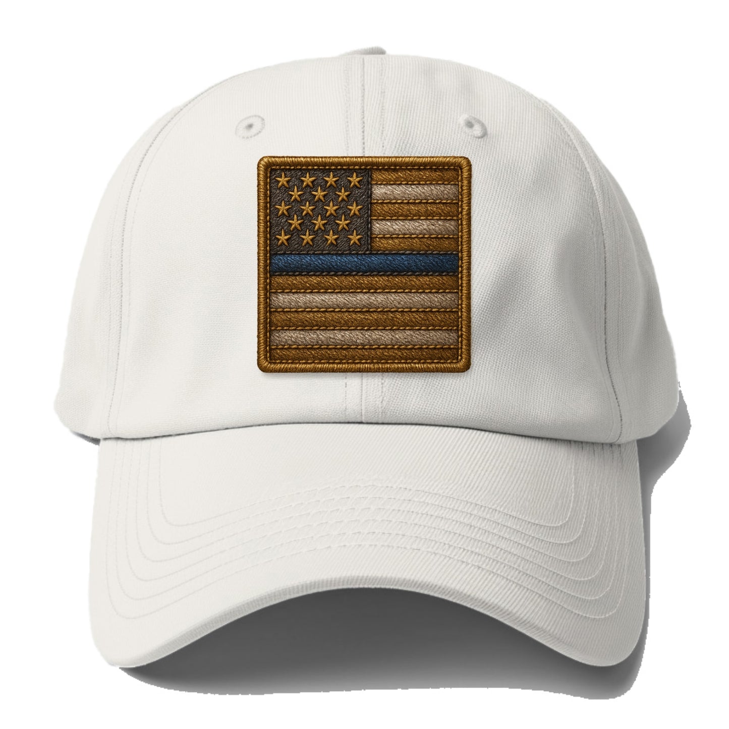 Thin Blue Line - Baseball Cap For Big Heads - Off White