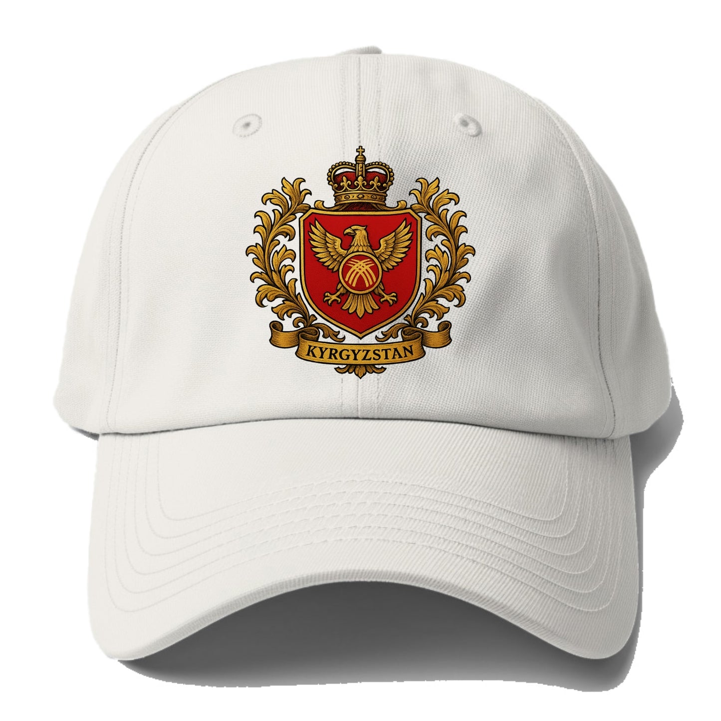 Kyrgyzstan Heritage Badge - Baseball Cap For Big Heads - Off White