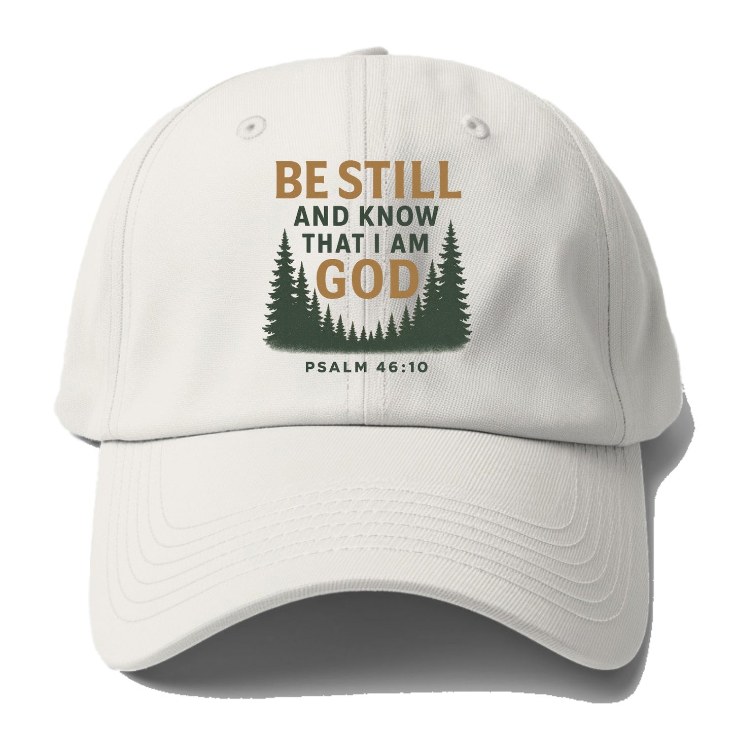 Psalm 46:10 Forest - Baseball Cap - Off White